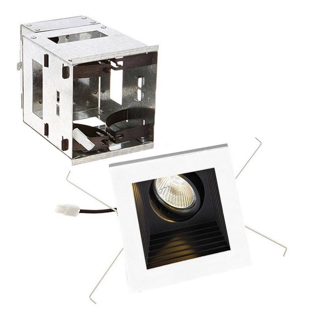 WAC Lighting MT-3LD111R-W940-BK Mini Multiple LED Recessed Light Housing with Trim & 4000K Light Engine - 45° Beam Angle, Narrow Black - Perfect for Kitchen, Bathroom & Living Room Lighting