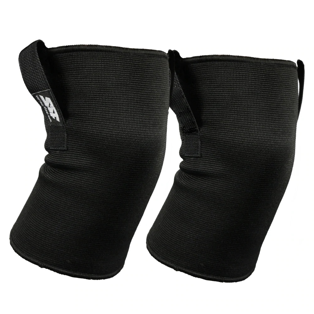 Serious Steel Fitness Knee Sleeves with Heavy Pull Tab - Easy On/Off Support for Weightlifting, CrossFit & Powerlifting - Ideal for Gym Workouts & Knee Protection