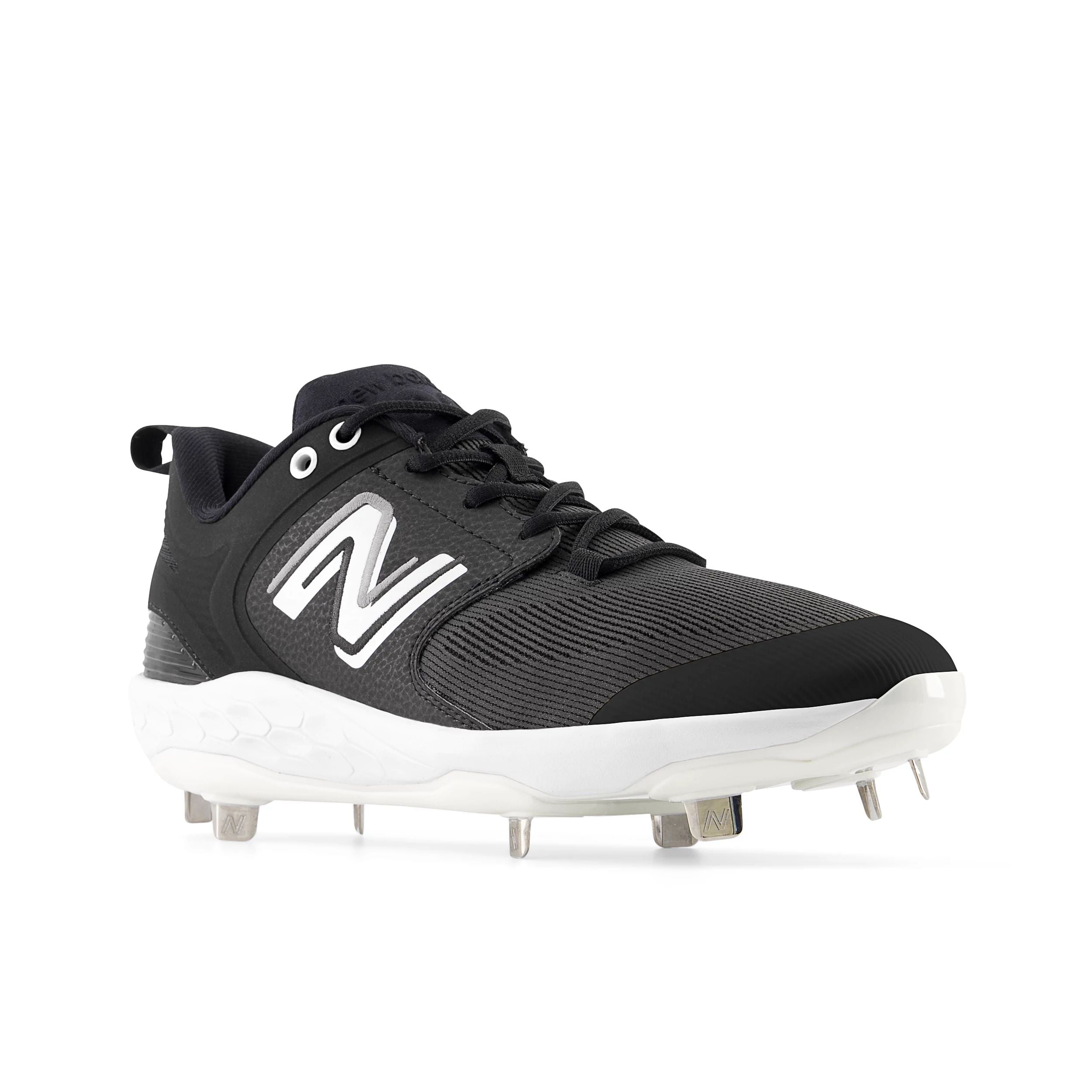 New Balance Fresh Foam 3000v6 Men's Baseball Cleats - Black/White Low Metal Spikes for Enhanced Traction & Comfort | Perfect for Baseball, Softball & Turf Sports Training