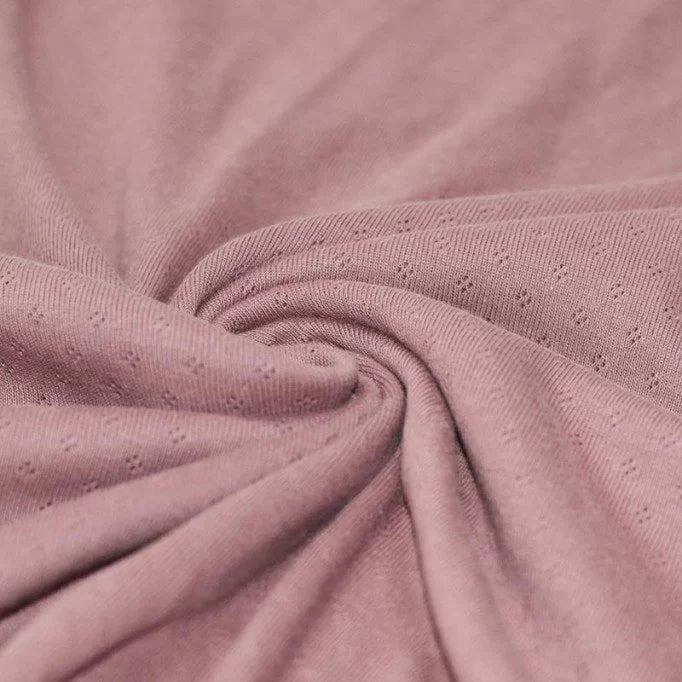 Pointelle Knit Sweater in Vintage Pink - Perfect for Casual Outfits and Layering in Fall & Winter