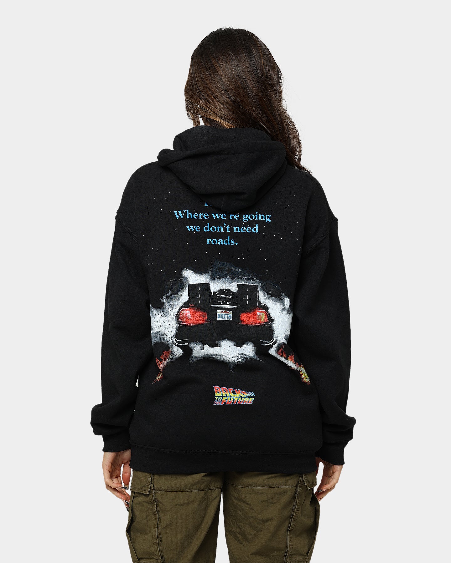 Back To The Future 1 Hoodie - Vintage Movie Merchandise - American Thrift Black Sweatshirt - Perfect for Cosplay, Movie Nights & 80s Retro Fashion