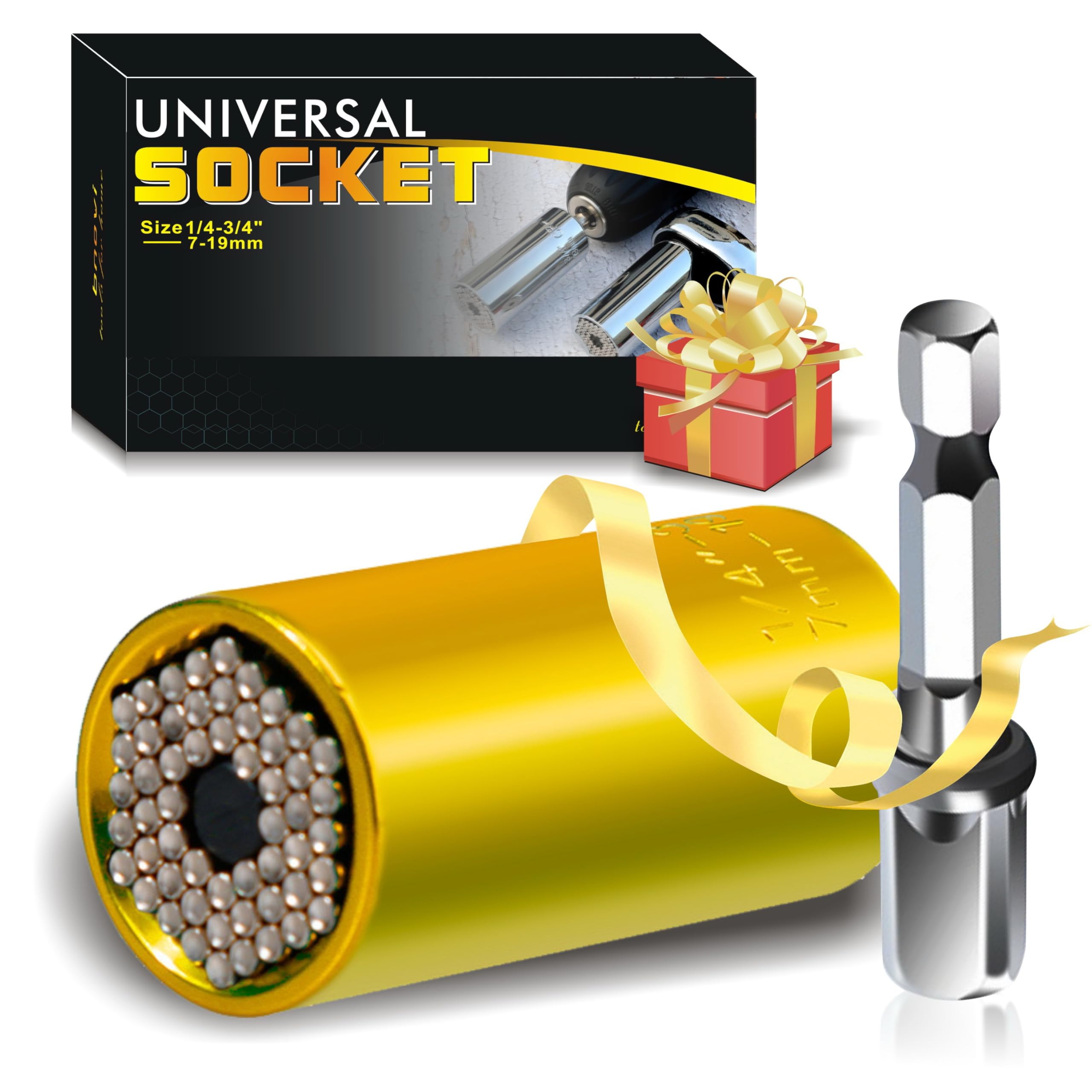 Self-Adjusting Universal Socket Wrench Set - Multi-Size Gold Tool for Home DIY & Gifts
