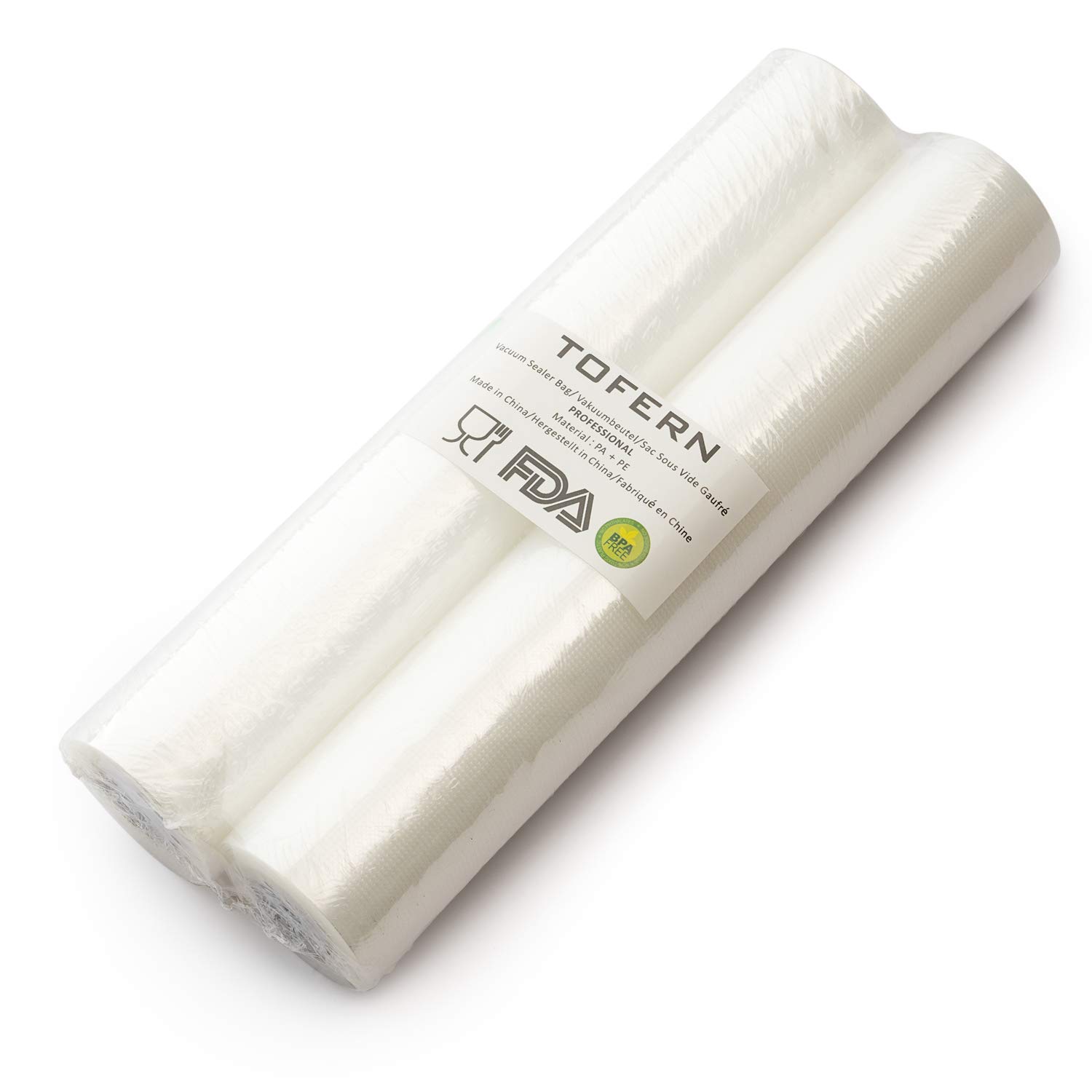 Tofern 2 Pack BPA-Free Commercial Grade Vacuum Sealer Rolls for Food Storage (8