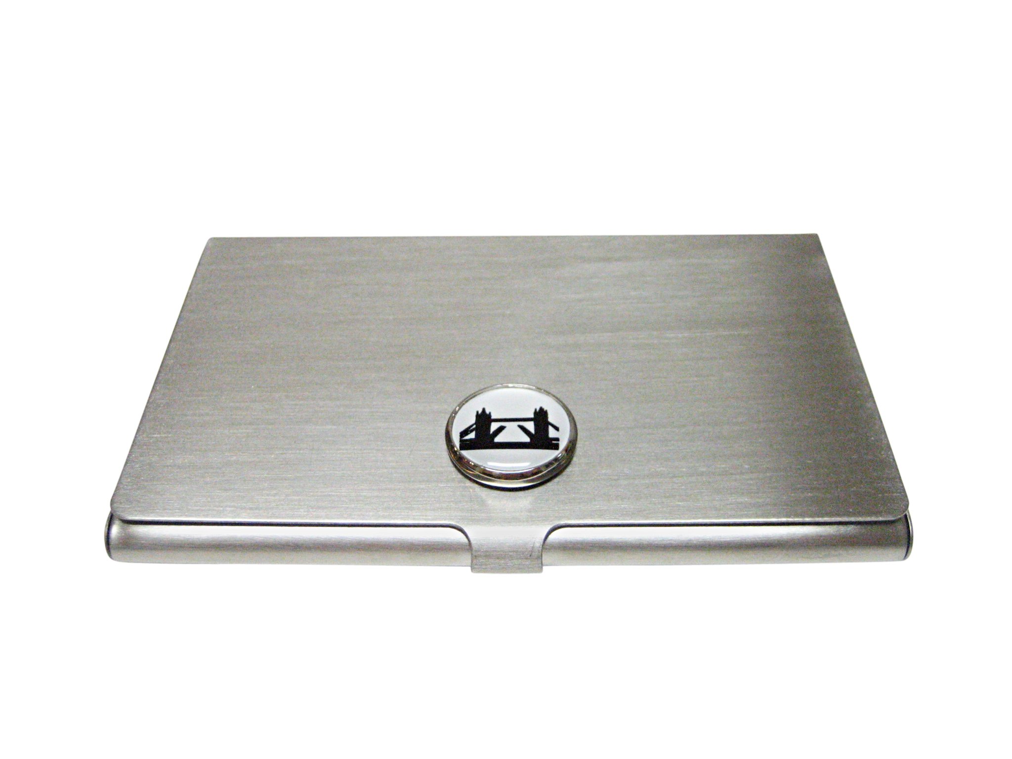 Kiola Designs London Tower Bridge Business Card Holder - Elegant Metal Card Case for Professionals | Perfect for Office, Meetings & Corporate Gifts