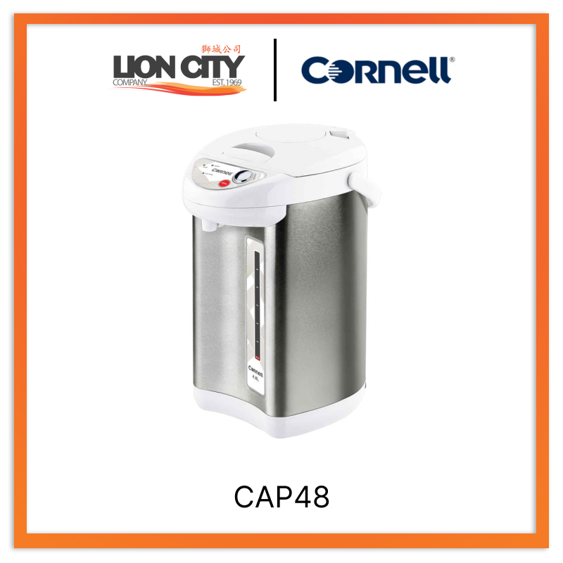Cornell CAP48 Stainless Steel Thermo Pot 4.8L (3-Way) - Insulated Hot Water Dispenser for Home, Office & Camping Use