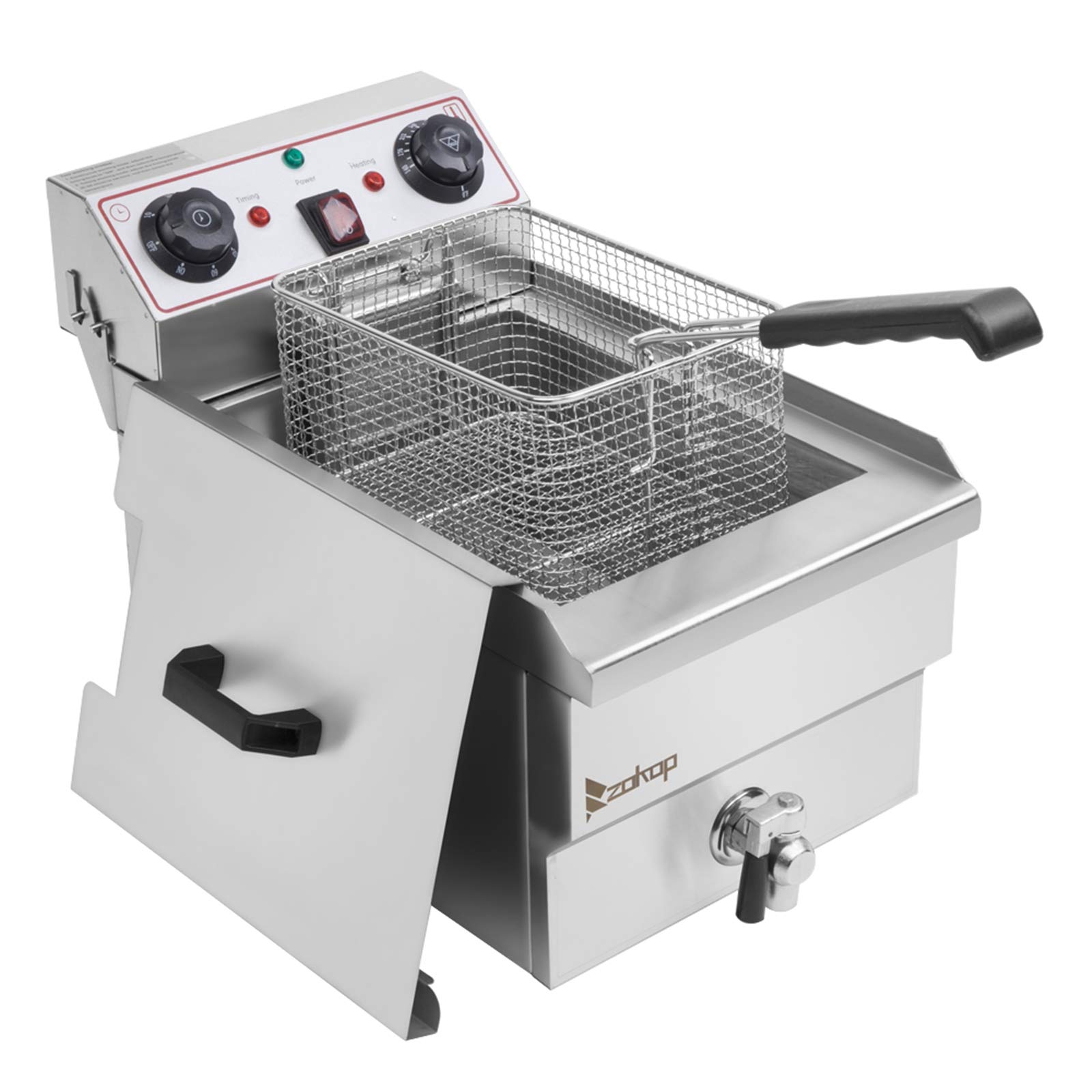 8.5QT Stainless Steel Electric Deep Fryer with Timer & Oil Filtration - Perfect for Turkey, French Fries, Donuts - Ideal for Home Kitchens & Restaurants