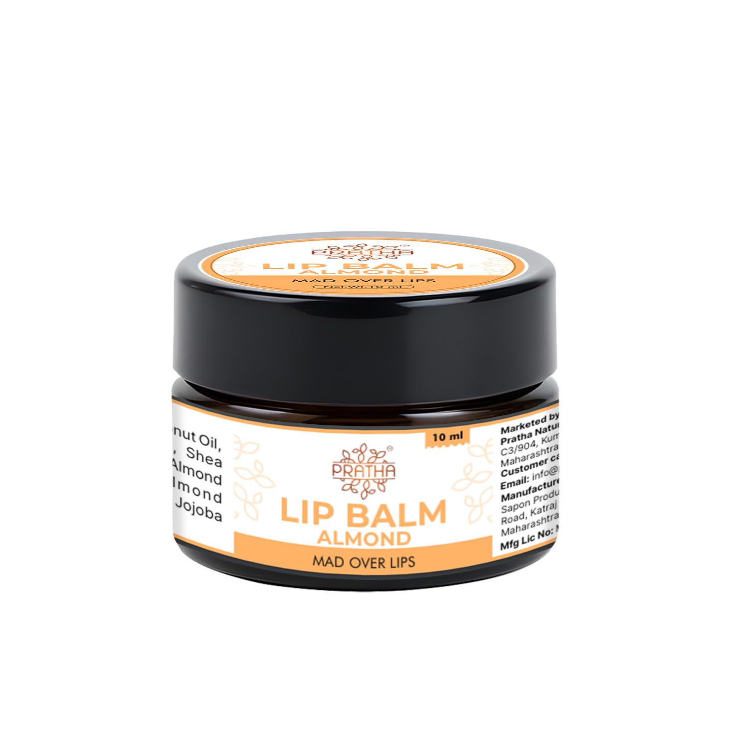 Pratha Naturals Almond Oil Lip Balm – Ultra Moisturizing & Nourishing Lip Gloss for Dry, Chapped Lips | Perfect for Winter Care & Daily Hydration