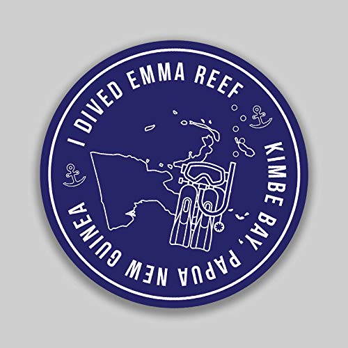 Waterproof Magnetic Car Sticker - Emma Reef Papua New Guinea Scuba Diving Design (5 Inch) | Durable Vinyl Decal for Bumper, Laptop, Cooler & Outdoor Gear | Perfect for Travel Enthusiasts & Adventure Lovers