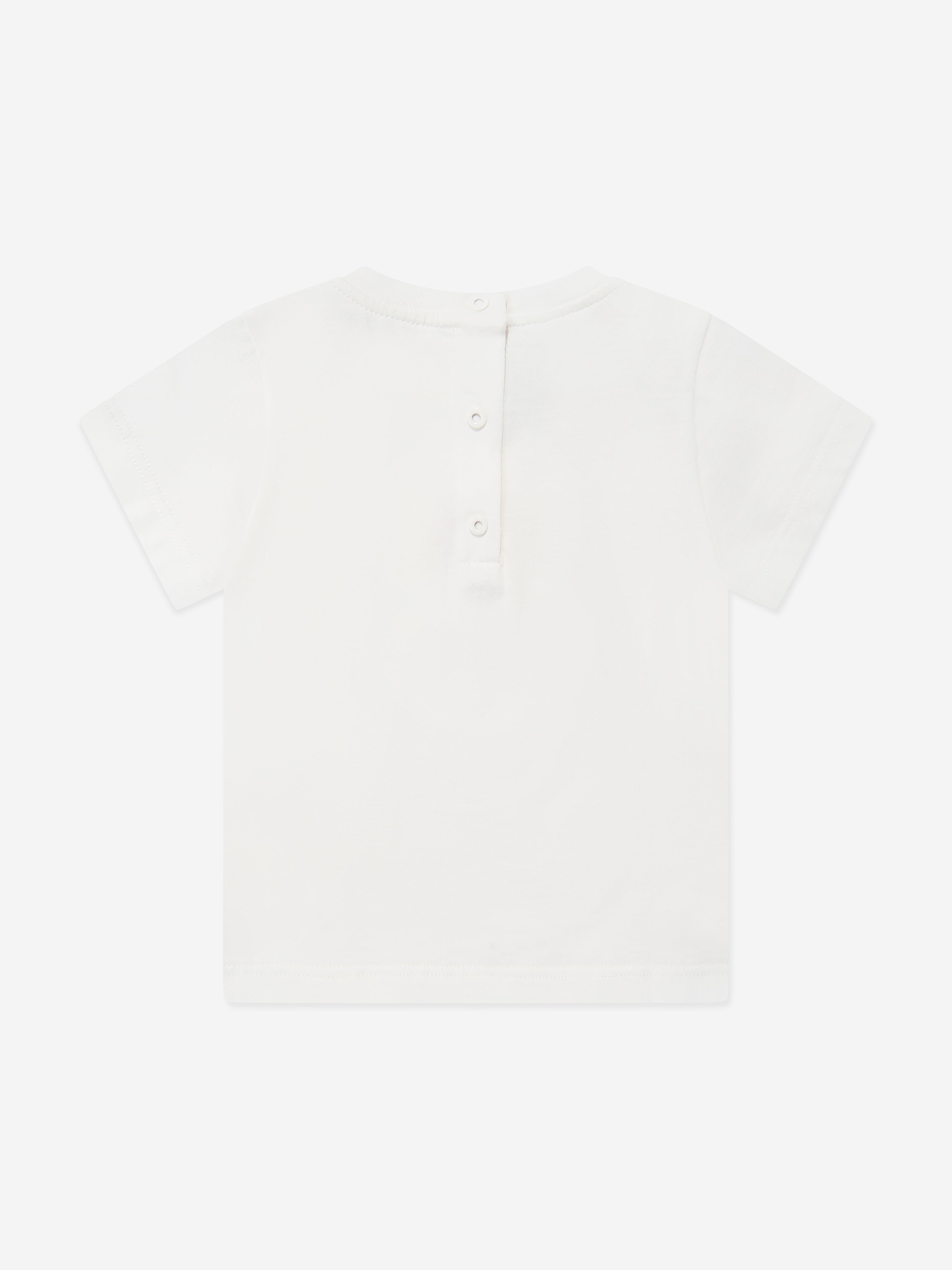 Baby Girls White Logo T-Shirt - Soft Cotton Short Sleeve Tee for Toddlers & Infants - Perfect for Playdates, Daycare & Family Photos