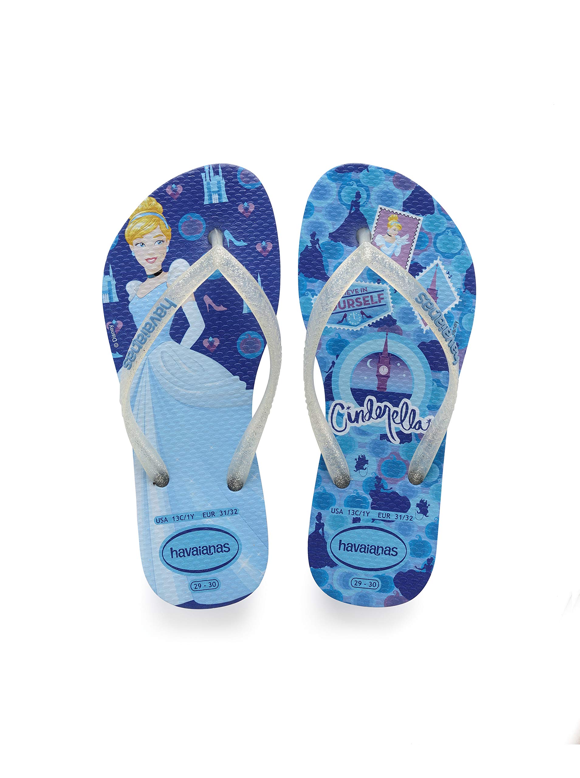 Havaianas Slim Flip Flop Sandals for Women - Disney Princess Collection | Comfortable Summer Beach Sandals for Pool, Vacation & Casual Wear