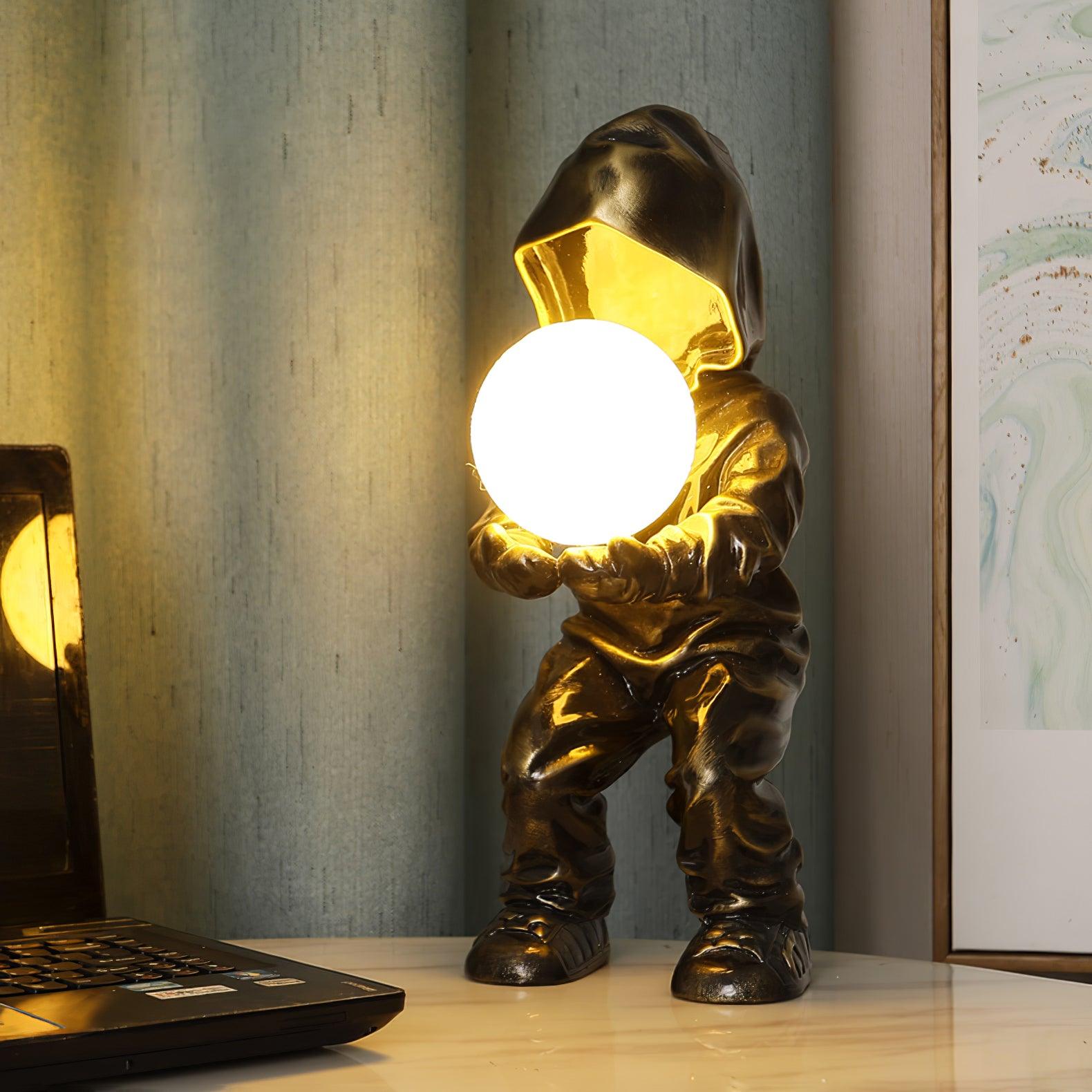 Hacker Planet Table Lamp - Modern LED Night Light for Bedroom, Living Room, Office - Space-Themed Decorative Lighting for Kids & Adults