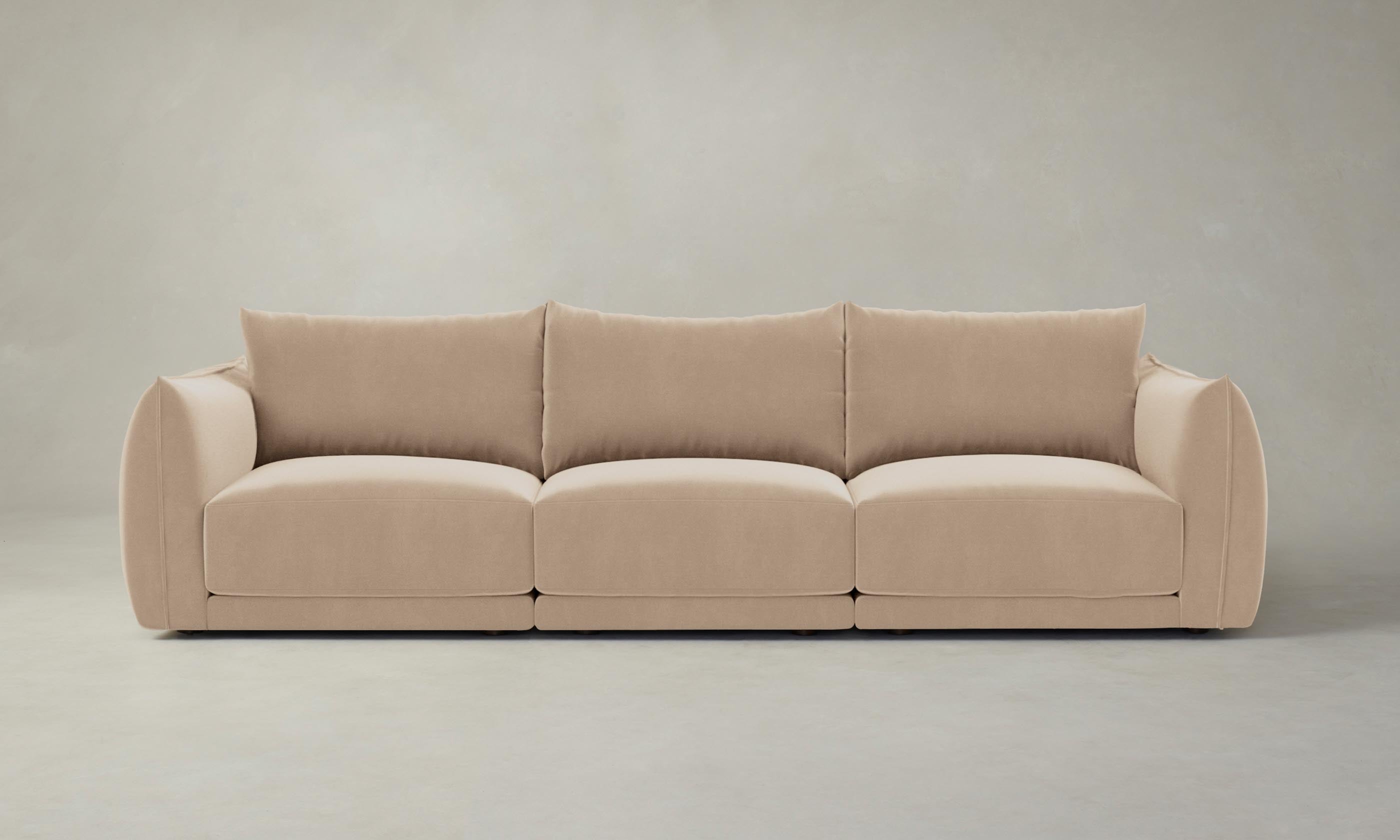 The Jones Modular Sofa - Performance Velvet Taupe | Modern Sectional Couch for Living Room | Durable & Stylish Furniture for Home, Apartment, Office Lounge