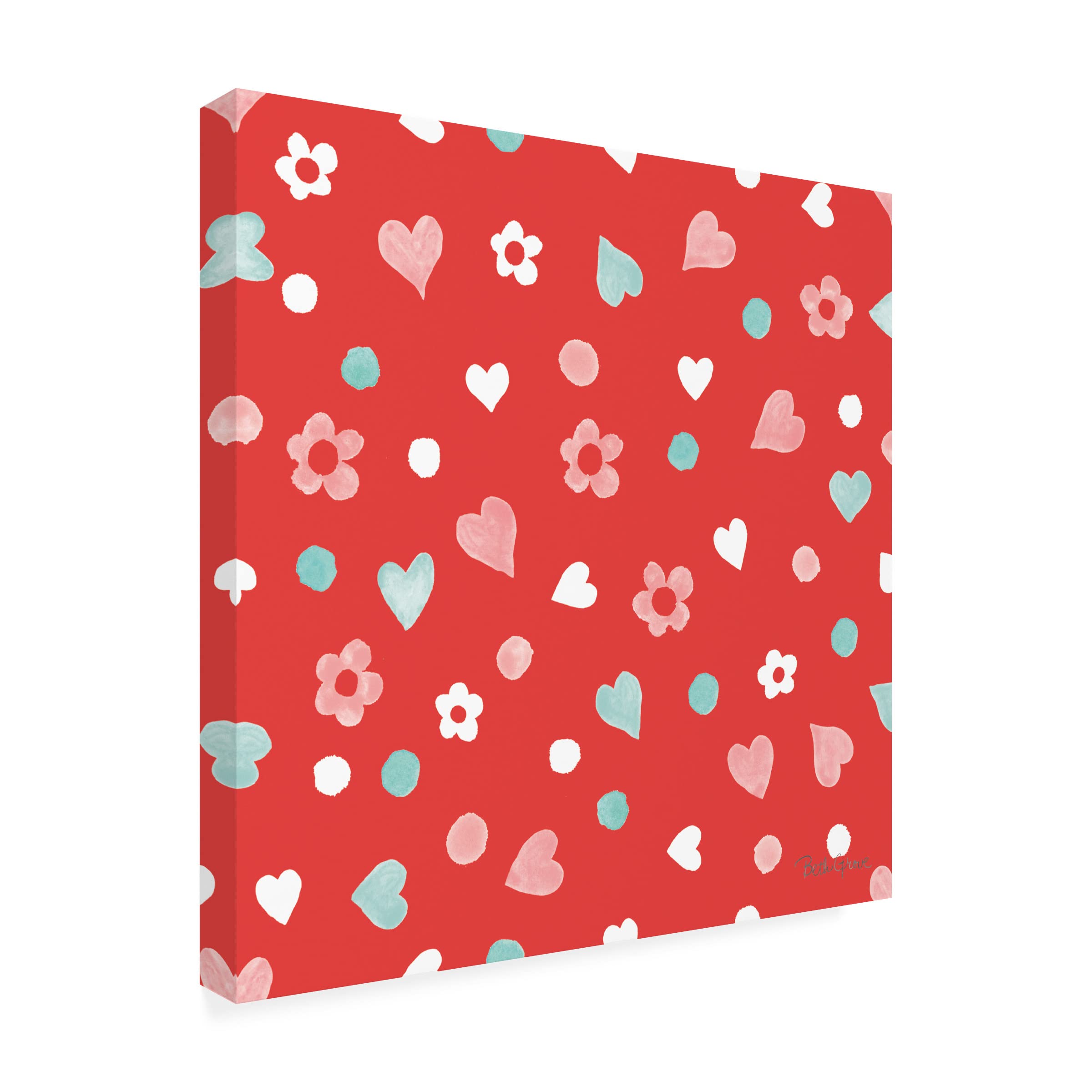 Beth Grove 'Paws of Love Pattern II' Canvas Wall Art - Dog Lover Home Decor for Living Room, Bedroom & Office - Premium Framed Animal Print Painting