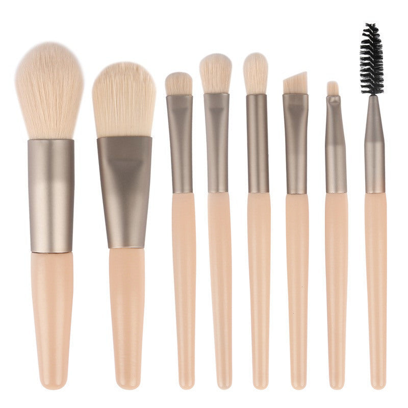 8-Piece Morandi Makeup Brush Set - Soft Synthetic Bristles for Foundation, Blending & Contouring - Perfect for Professional Makeup Artists & Beginners