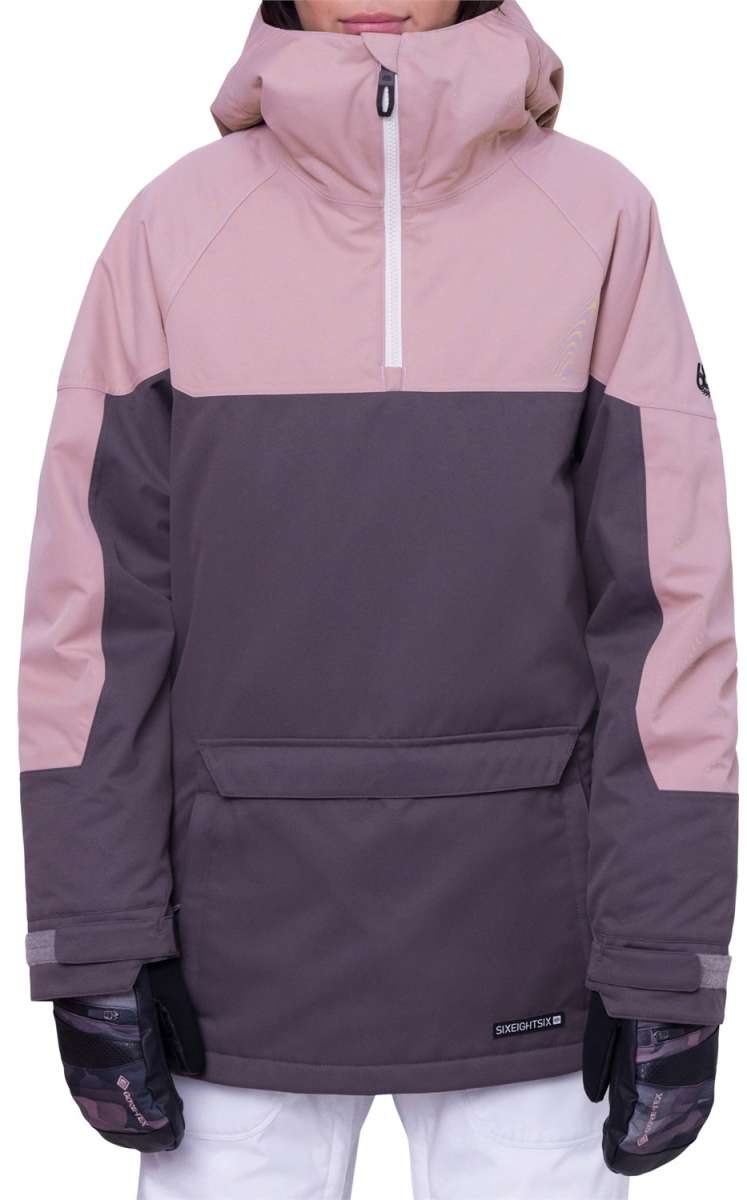 686 Women's Upton Insulated Anorak Jacket - Waterproof Winter Coat with Hood, Lightweight Warm Puffer Jacket for Outdoor Activities, Hiking & Snowboarding 2024