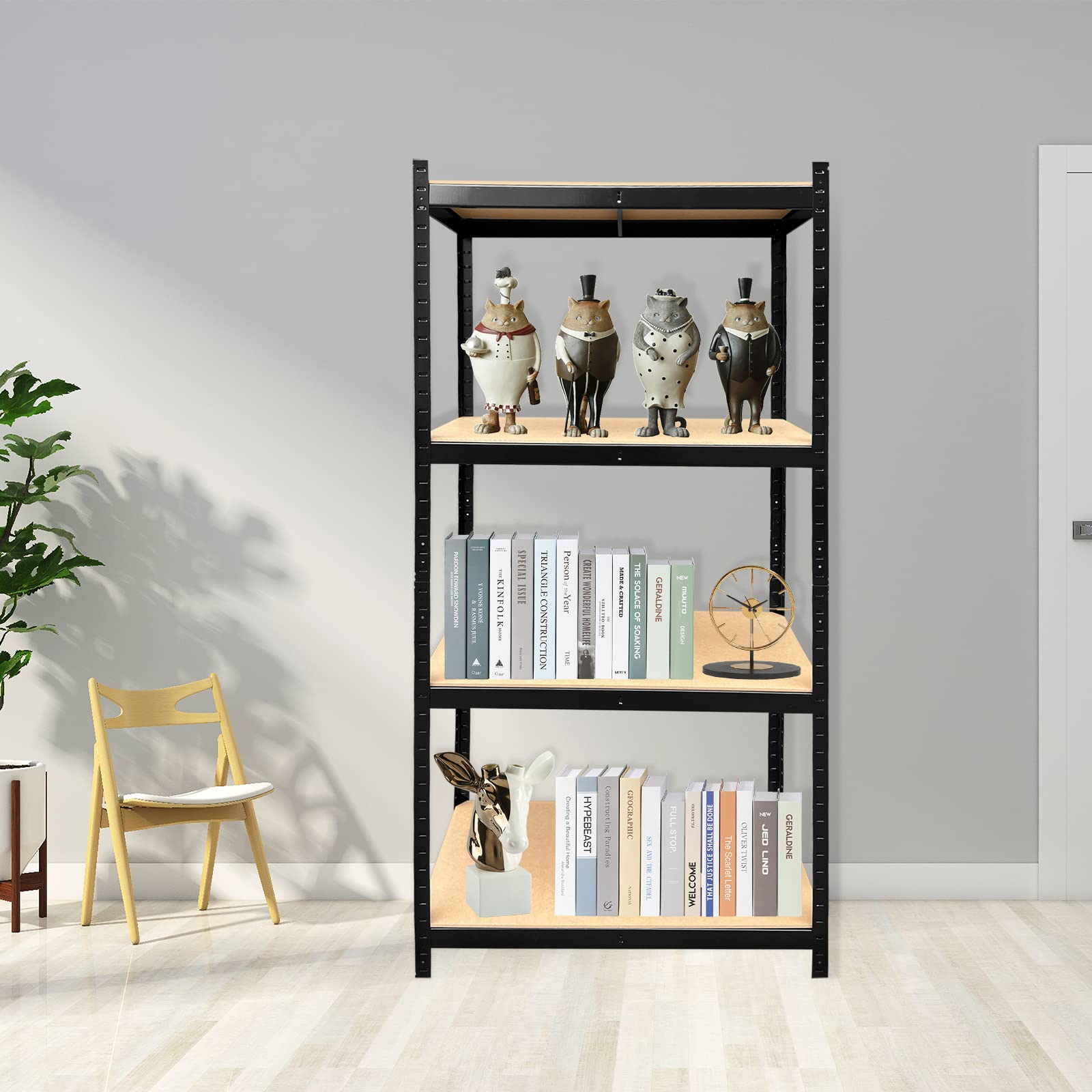 Heavy Duty 4-Tier Metal Garage Shelves - 875KG Capacity Storage Rack for Garage, Closet, Kitchen, Workshop & Office | Durable Utility Shelving for Greenhouse, Home & Commercial Use