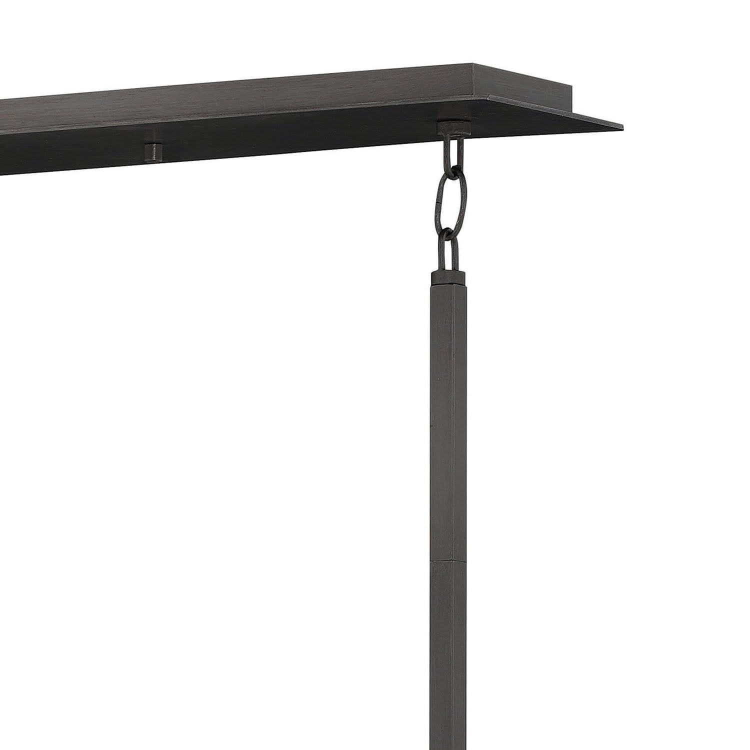 Hinkley Ludlow Collection 8-Light Linear Chandelier in Burnished Graphite - Modern Dining Room Lighting Fixture for Kitchen Island & Entryway