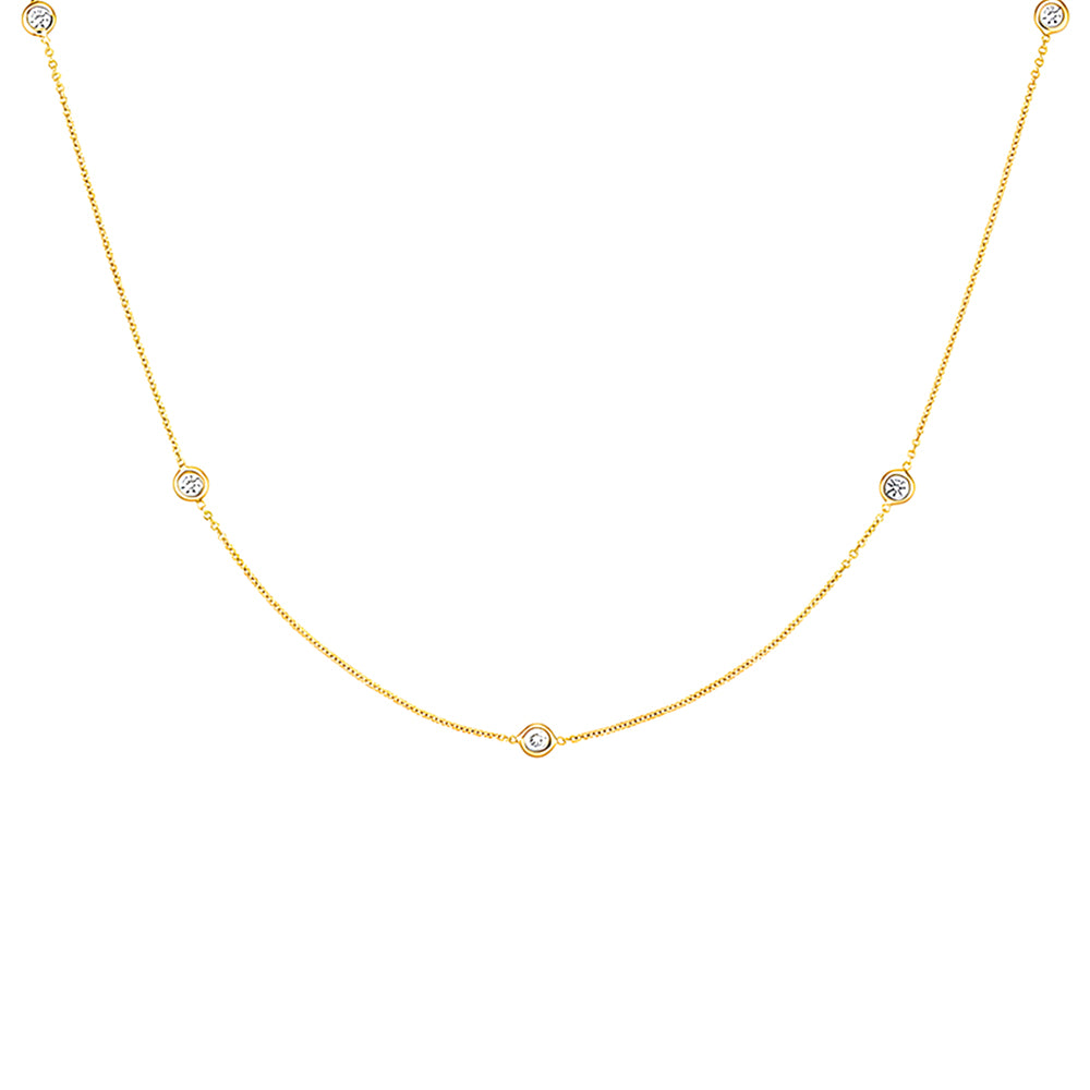 Elegant Bezel Set Beaded Chain Necklace for Women - Perfect for Weddings, Parties & Everyday Wear