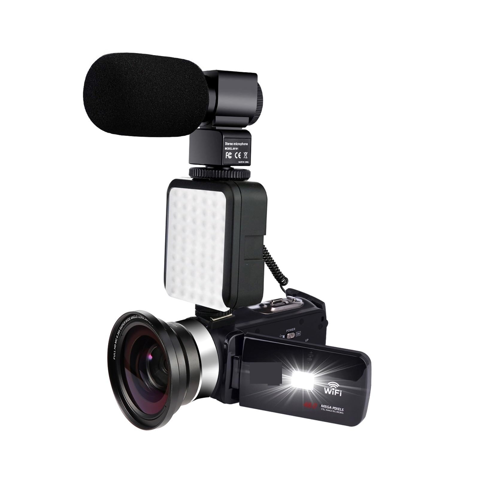 NMBHUS 4K Video Camera with Wide Angle Lens & Night Vision - 32GB SD Card Included - Perfect for Live Streaming, Vlogging, and Photography (Ideal for YouTube, Travel, and Low Light Recording)