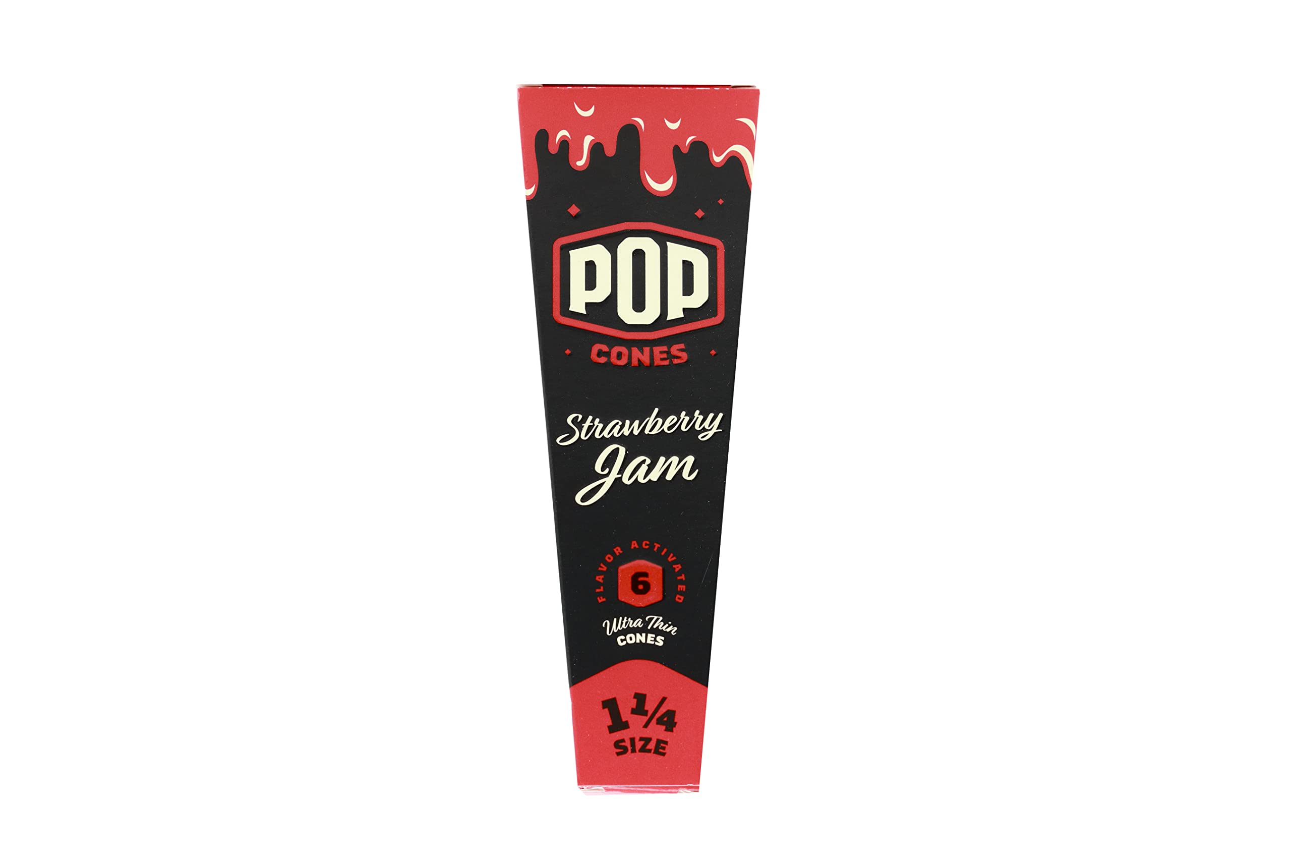 Natural Pop Cones - Strawberry Flavor Burst (2 Pack, 1 1/4 Inch) - Red, Yellow, Blue, Orange - Perfect for Parties, Movie Nights & Snack Time
