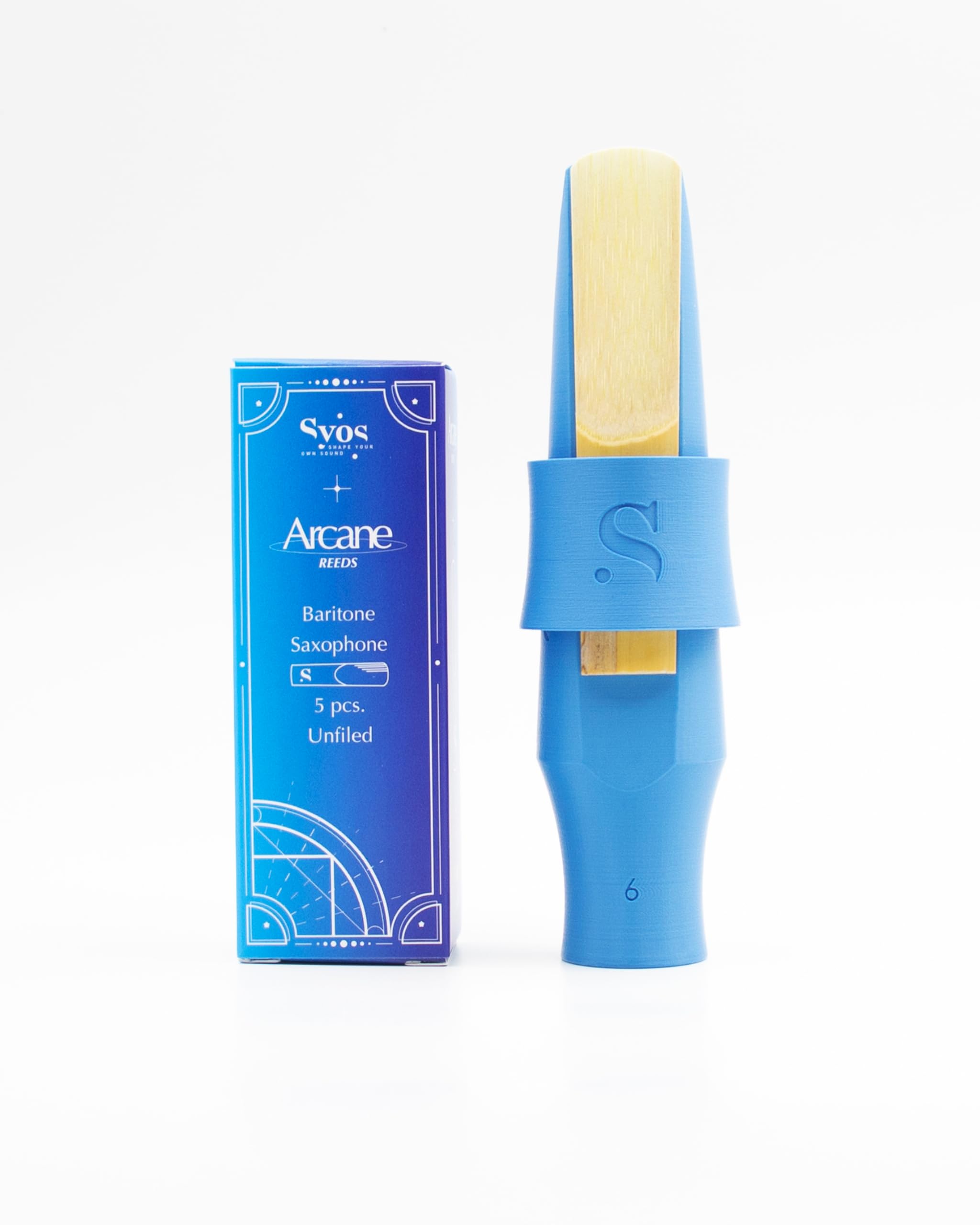 Syos Arcane Baritone Saxophone Reeds 2.5 Strength - Premium Unfiled Bari Sax Reeds for Warm Rich Tone - Box of 5 Reeds - Perfect for Jazz, Classical & Studio Performances