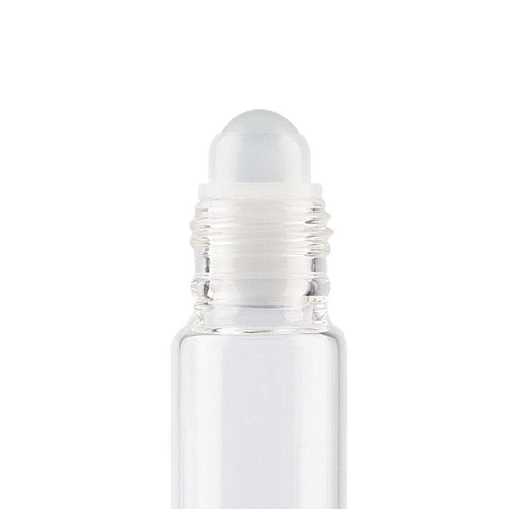 12 Pack Clear Glass Roller Bottles 5ml - Refillable Essential Oil Roll On Bottles with Glass Roller Balls for Aromatherapy, Perfume & Skincare - Perfect for DIY Essential Oils, Travel & Home Spa Use
