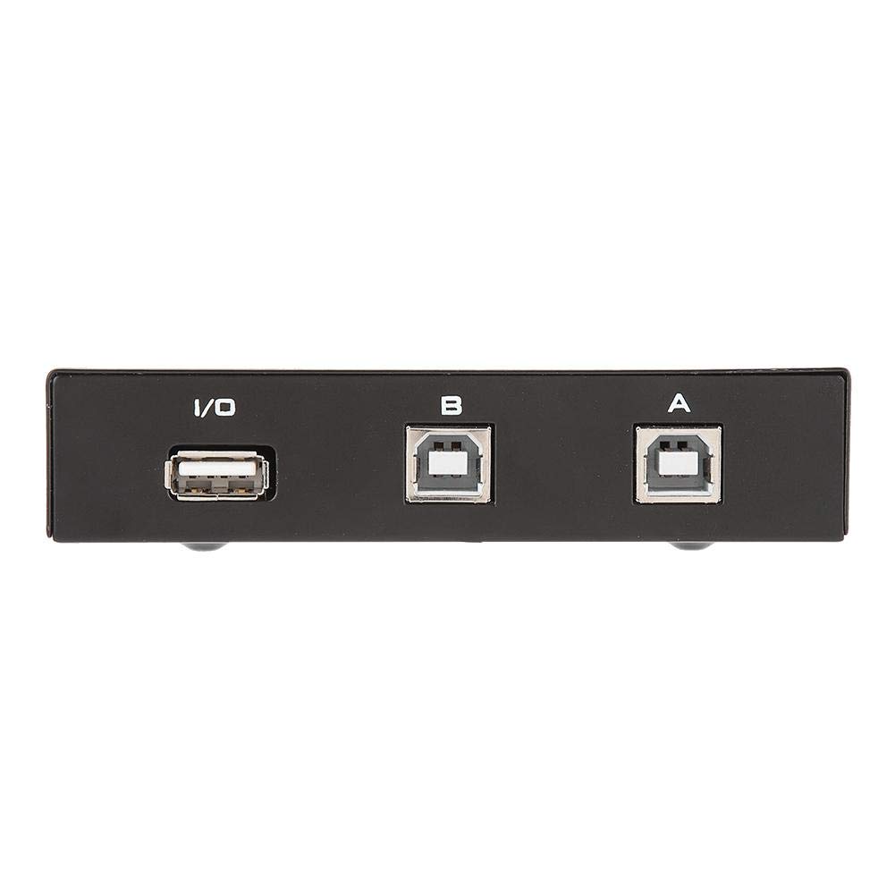 ASHATA 2/4 Port USB 2.0 Sharing Switch Box Hub - Manual USB Switcher Adapter for PC, Computer, Printer, Scanner - Black (2 Port) - Perfect for Home Office & Multi-Device Workstations