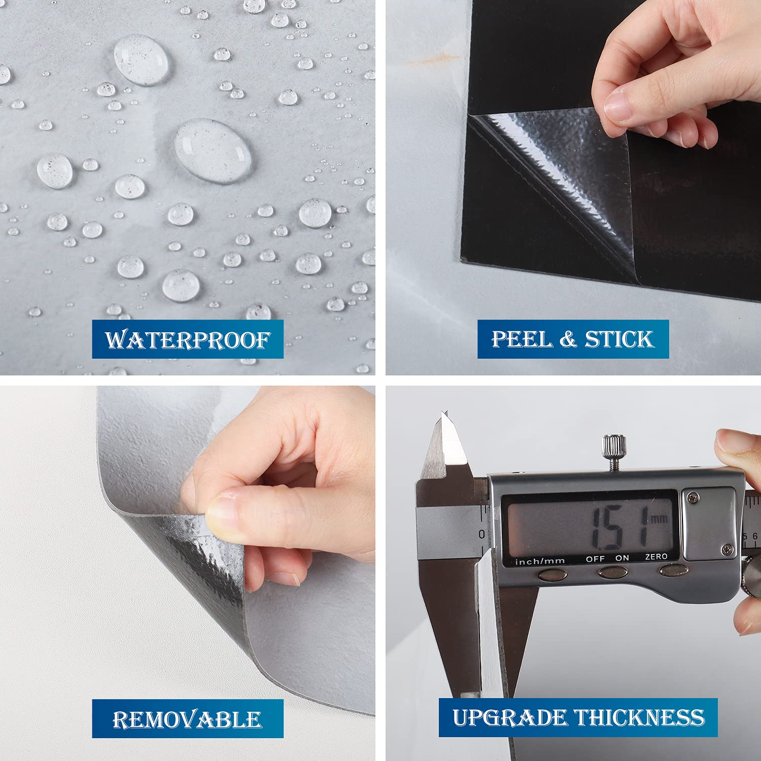 FunStick Marble Peel and Stick Floor Tile - 12