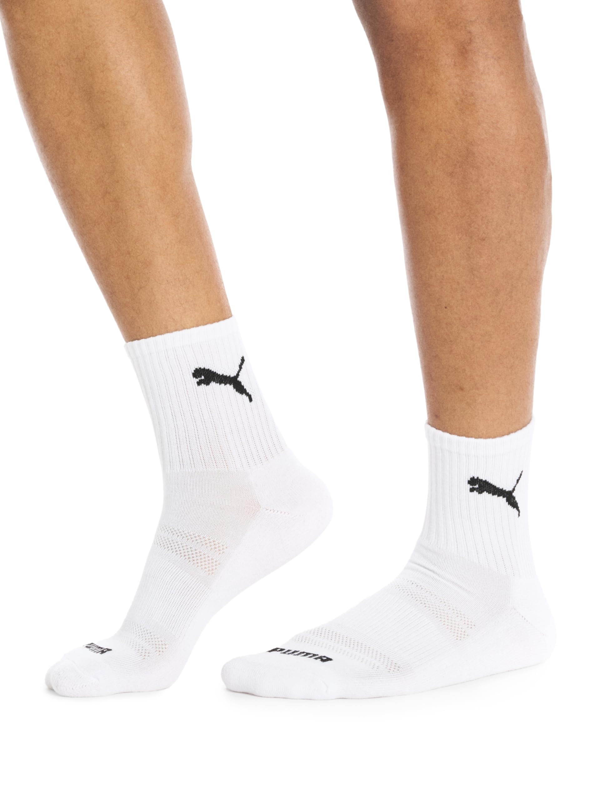 PUMA Men's 8 Pack Athletic Cushioned High Quarter Crew Socks - Breathable Workout Socks for Running, Gym & Sports - Comfortable Cotton Blend for Daily Wear & Active Lifestyle