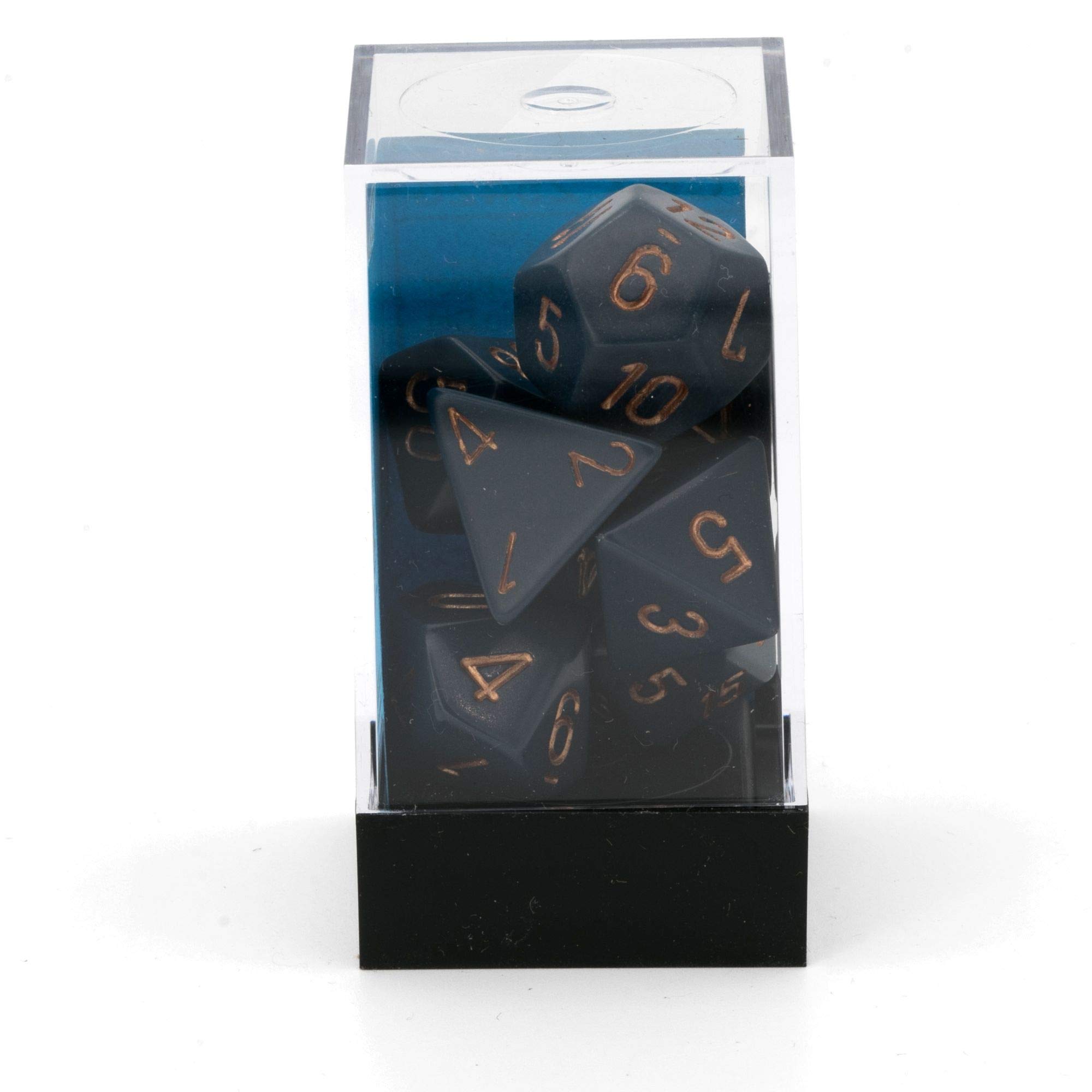 Chessex CHX25426 Opaque Dice Set - Dusty Blue & Copper for D&D, RPG, Board Games & Collectors