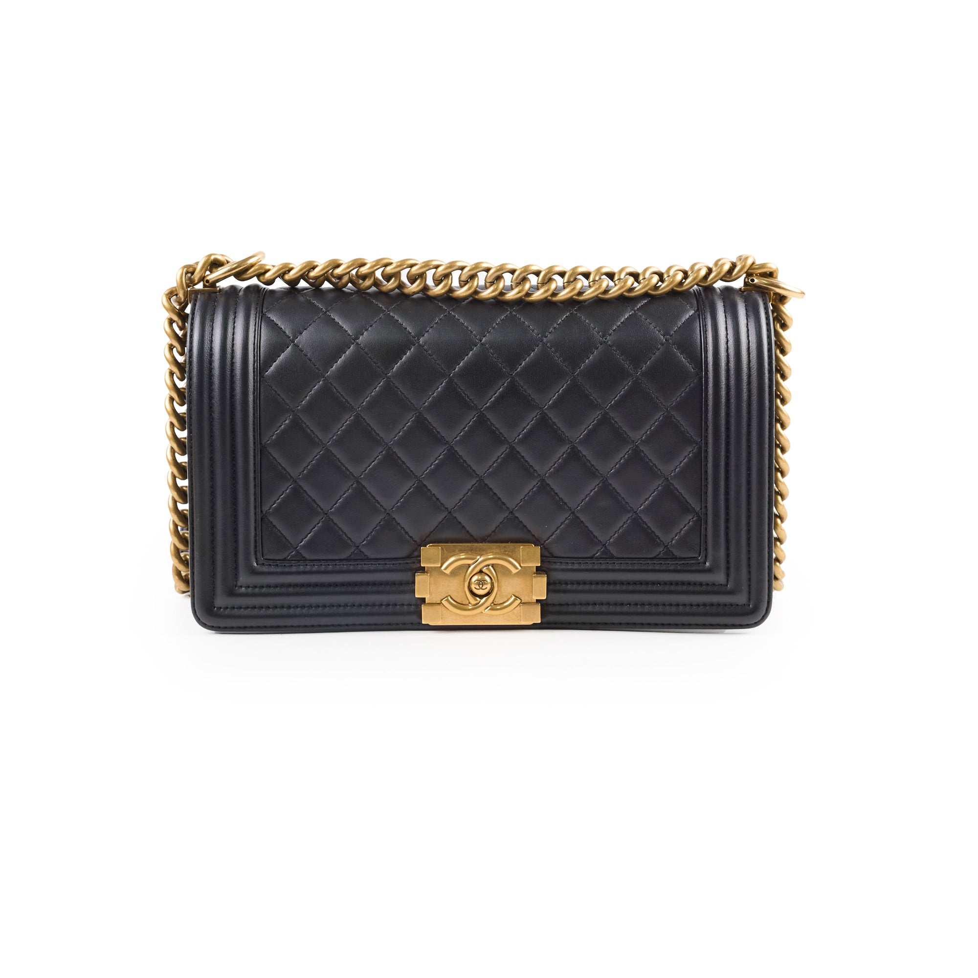 Chanel Old Medium Lambskin Boy Black Series 19 Bag - Luxury Designer Handbag for Women | Perfect for Evening Events, Parties & Special Occasions
