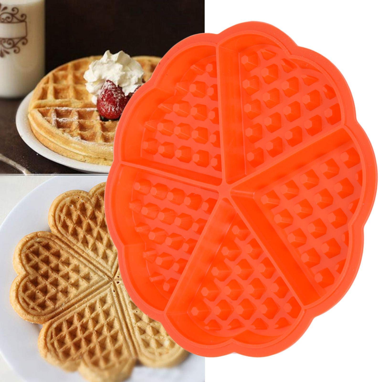 01 Heart-Shaped Silicone Waffle Mold - Non-Stick Mini Chocolate Waffle Maker for Breakfast Baking, Perfect for Muffins, Pancakes & Desserts - Ideal for Home Kitchen, Party Treats & Gift Giving