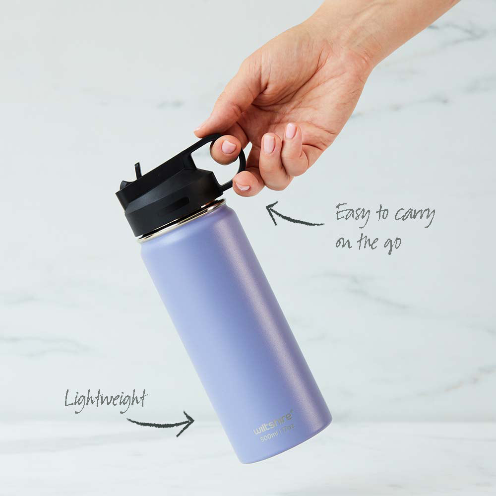 Insulated Stainless Steel Water Bottle 500ml/17oz - Leak Proof, BPA Free, Hot & Cold Retention for 24 Hours - Perfect for Hiking, Gym, Office & Outdoor Activities
