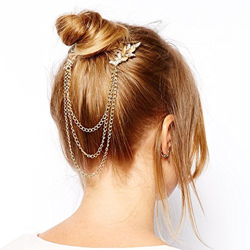 Shining Diva Golden Metal Hair Comb Clip for Women - Cinderella Collection | Elegant Bridal & Prom Hair Accessories for Weddings, Parties & Special Occasions