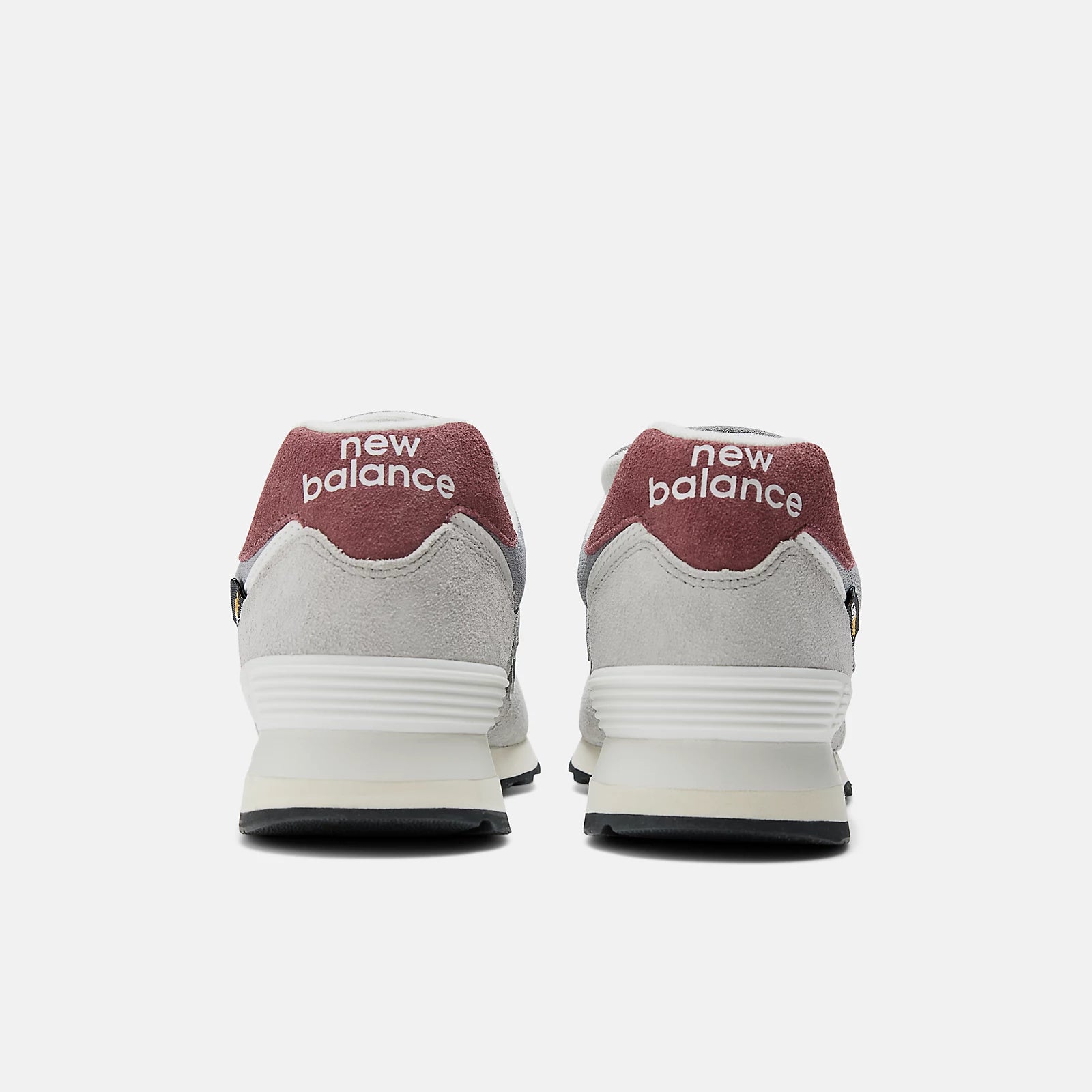 New Balance 574 Classic Sneakers for Men & Women - Grey & Burgundy Colorway - Comfortable Running Shoes for Walking, Jogging & Casual Wear