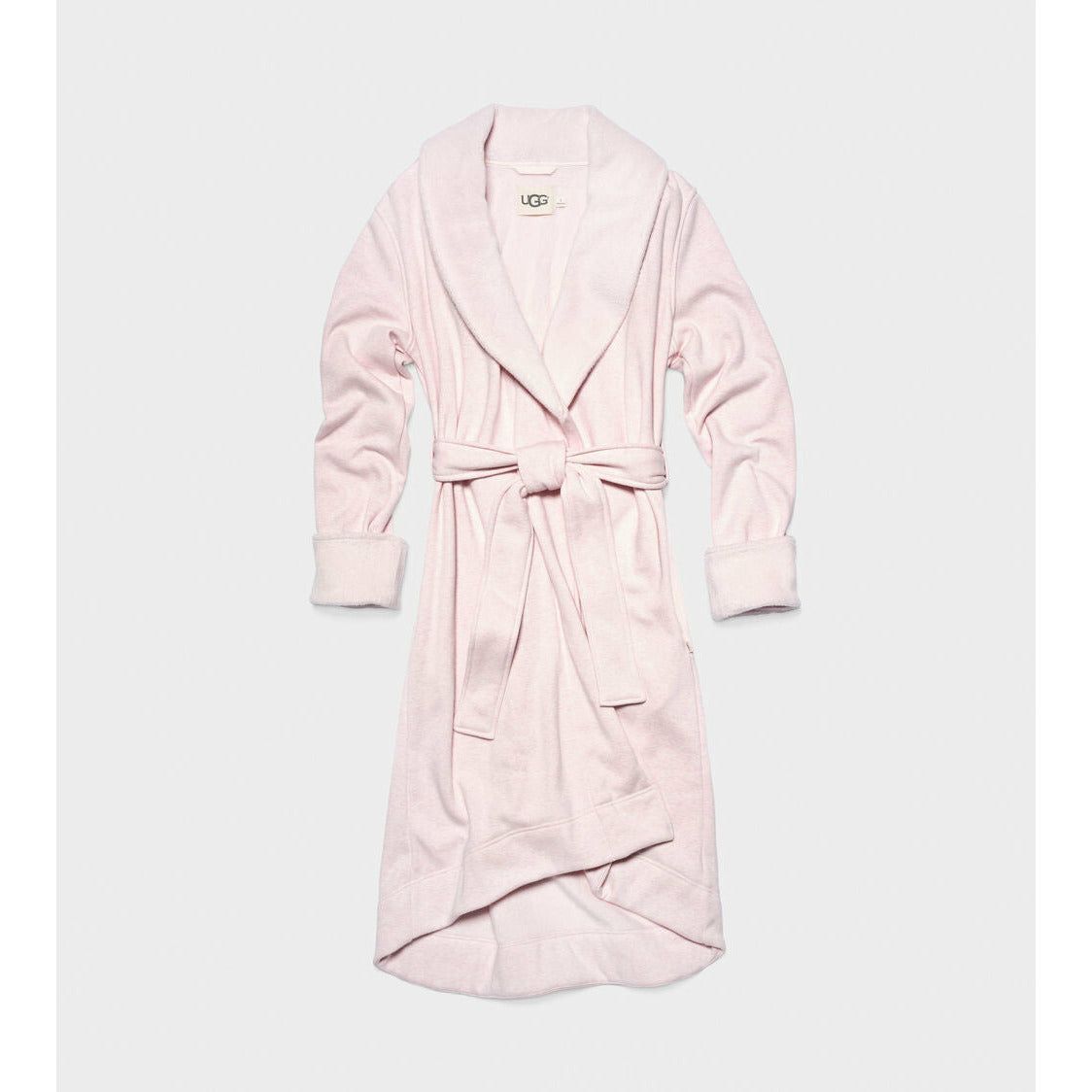 UGG Women's Duffield II Robe in Seashell Pink Heather - Cozy Fleece Bathrobe for Spa, Lounge & Home Relaxation