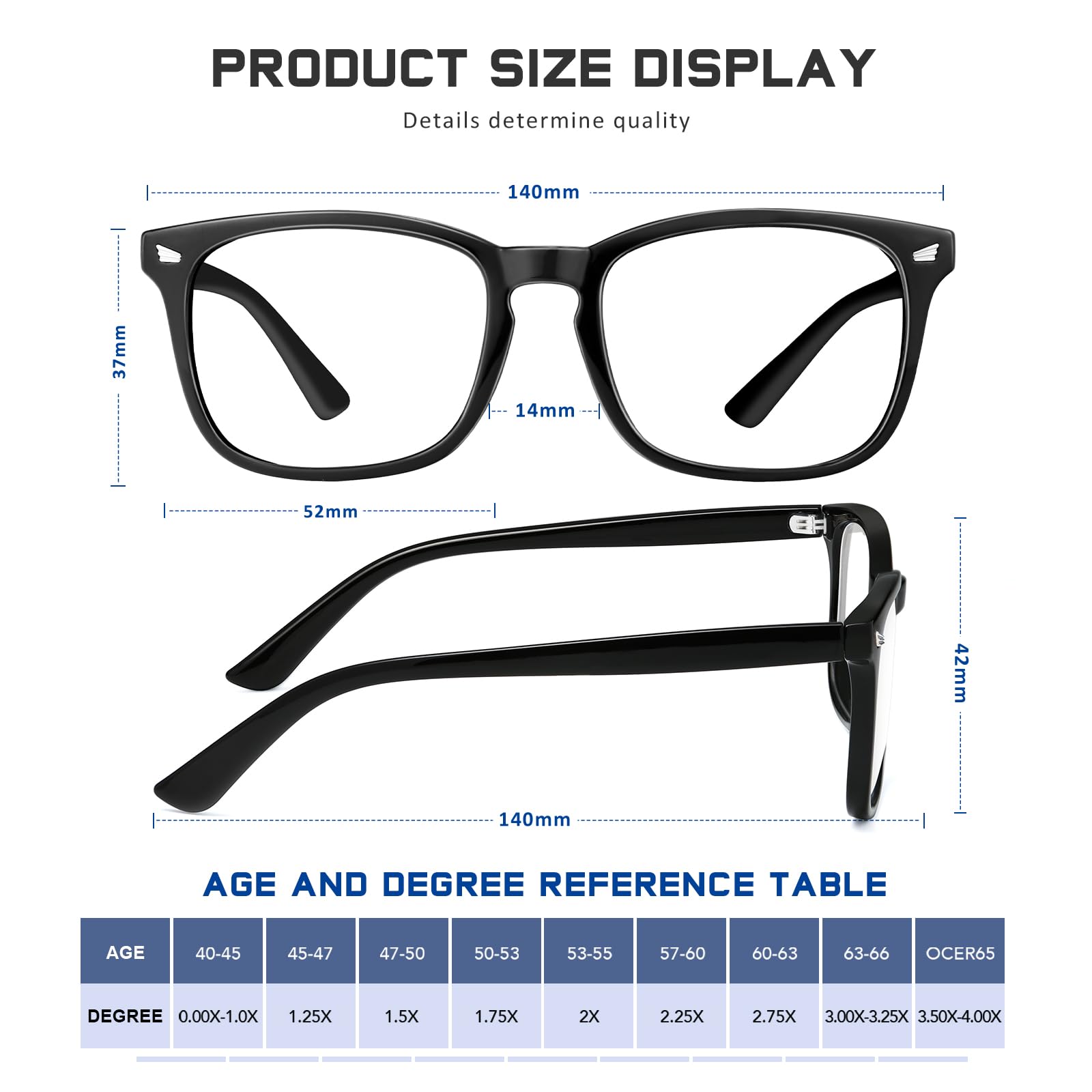 Blue Light Blocking Reading Glasses for Women & Men - Anti Glare Computer Glasses with Sturdy Frame for Office Work, Screen Time & Digital Eye Strain Relief