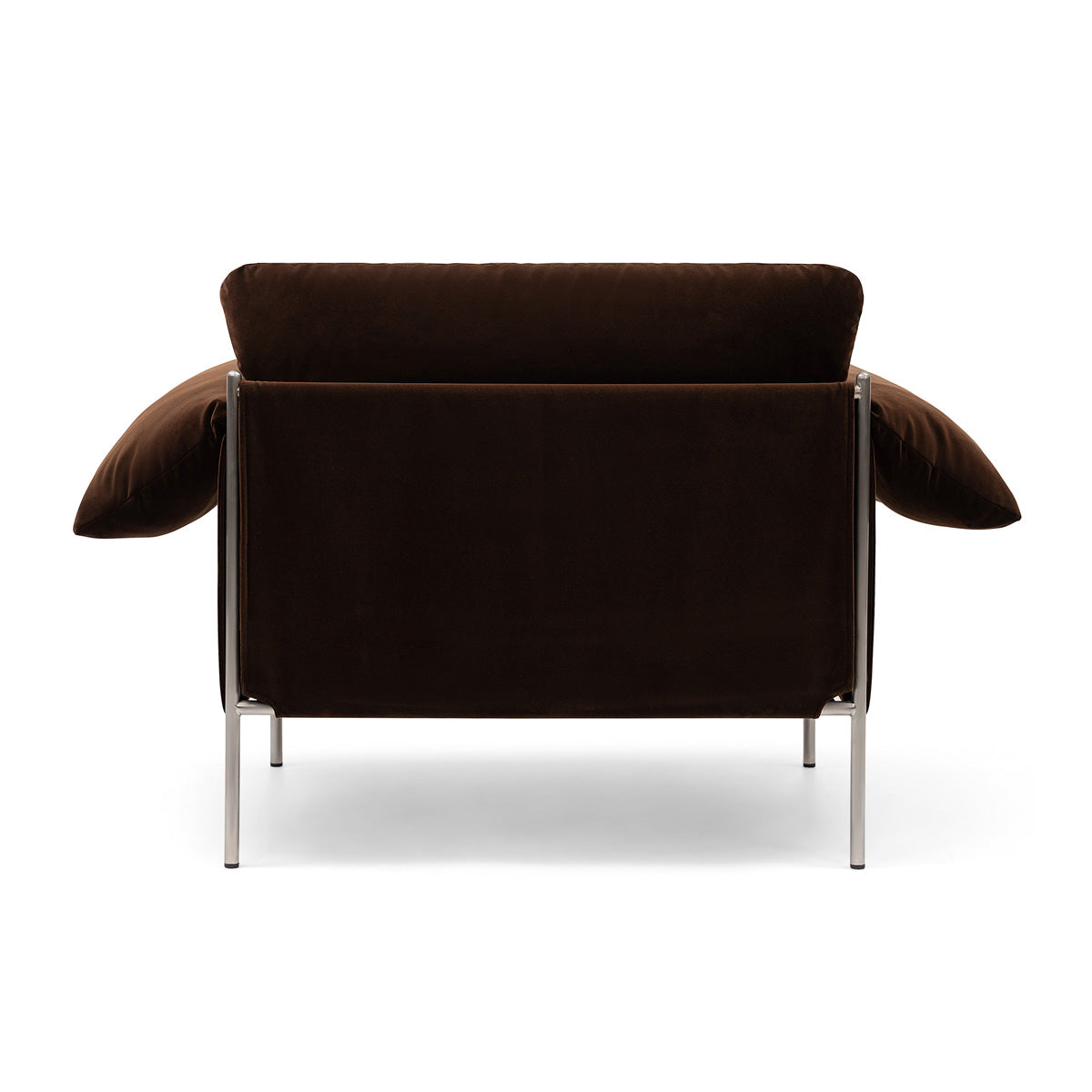 Alva Armchair with Brushed Steel Frame & Avalon Piccolo Fabric - Modern Accent Chair for Living Room, Bedroom or Office