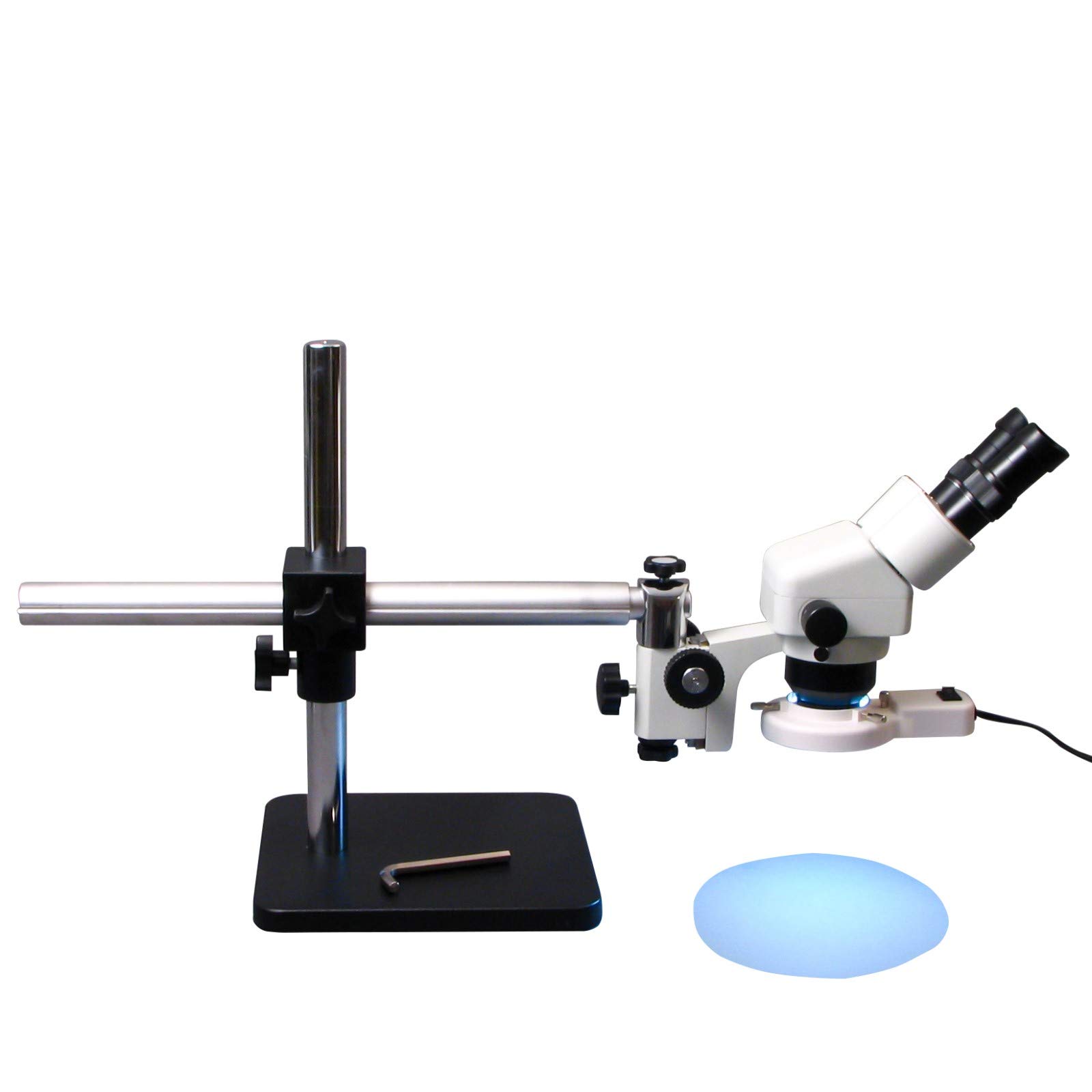 OMAX Adjustable Boom Stand for Stereo Microscopes - Heavy Duty Microscope Arm with Clamp Base | Perfect for Lab Research, Jewelry Making & Electronics Repair