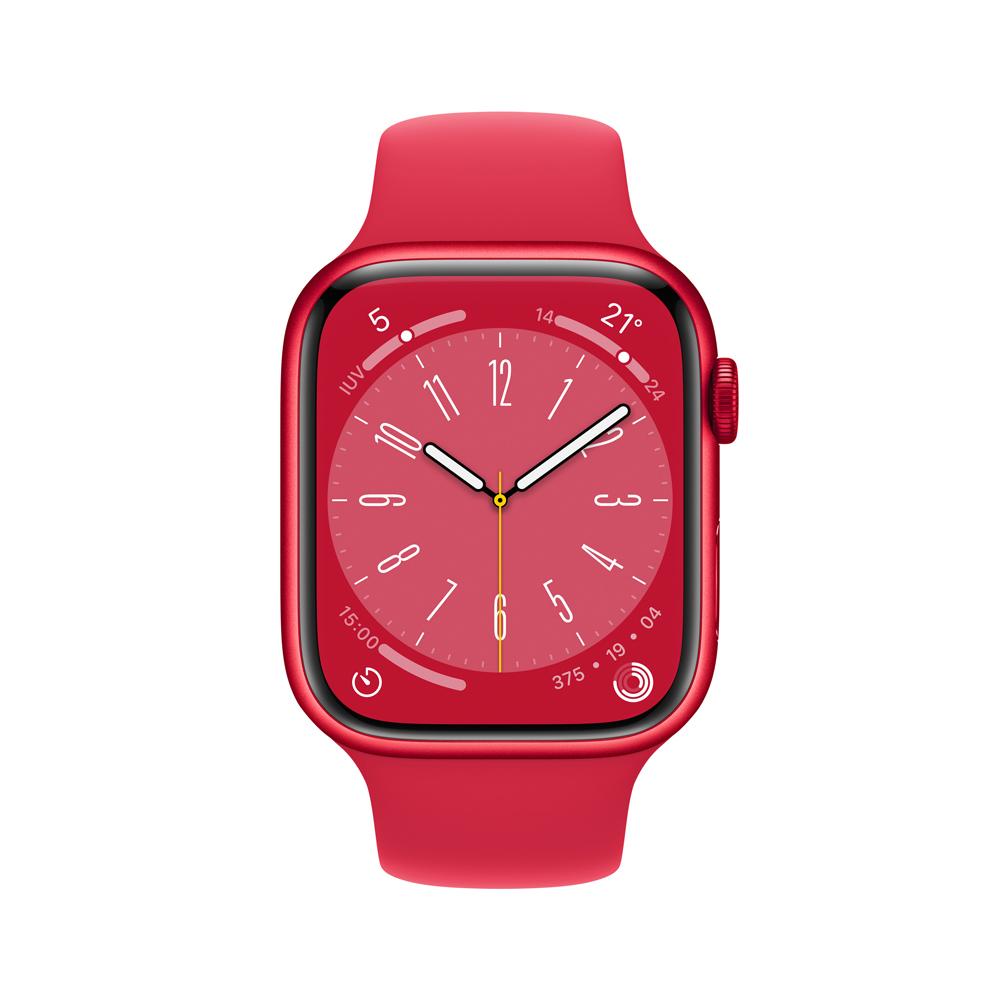 Apple Watch Series 8 (GPS + Cellular) 45mm Aluminum Case (PRODUCT)RED with Sport Band - Perfect for Fitness Tracking, Calls & Smart Notifications