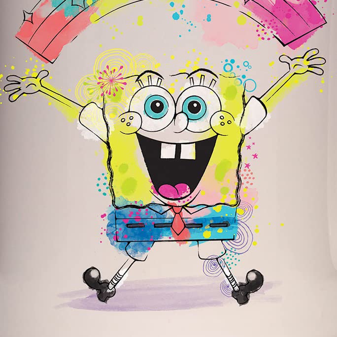 Spongebob Squarepants Happy Art Ceramic Coffee Mug 11oz - Colorful Cartoon Character Drinkware for Coffee, Tea & Hot Beverages - Perfect Gift for Fans & Office Use
