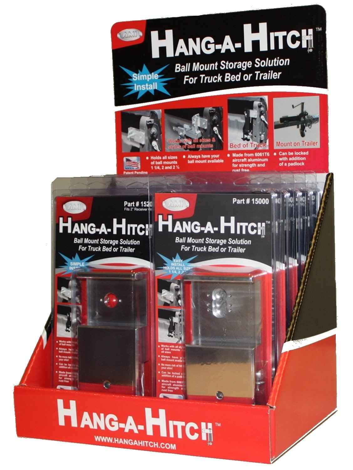 15020 Ami Hang-A-Hitch Ball Mount Storage Rack - Heavy Duty Organizer for Truck & Trailer Accessories (Pack of 10) - Perfect for Garage, Workshop & RV Storage Organization