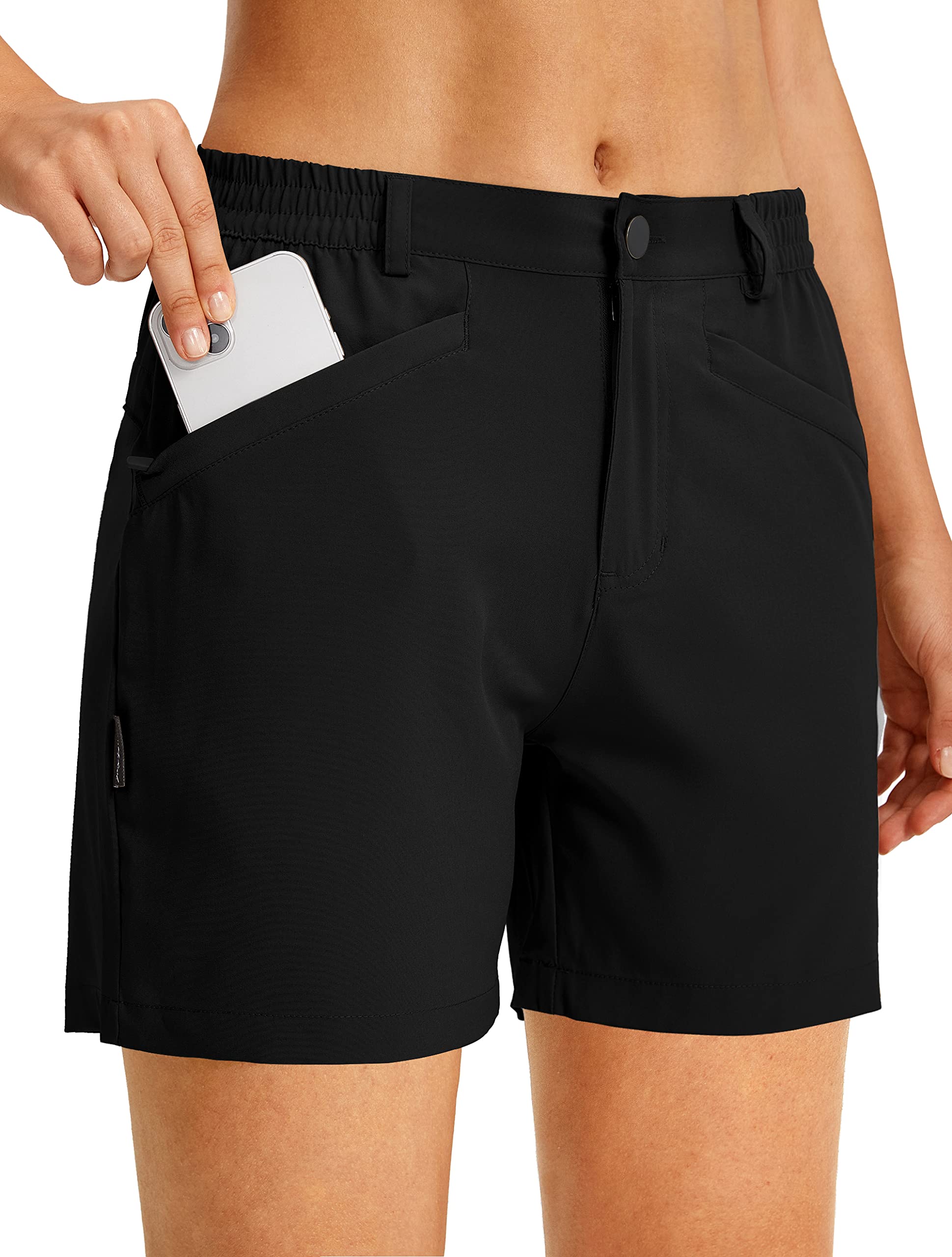 Soothfeel Women's 5 Inch Quick Dry Stretch Golf Shorts with 4 Pockets - Comfortable Casual Summer Shorts for Work, Hiking & Outdoor Activities