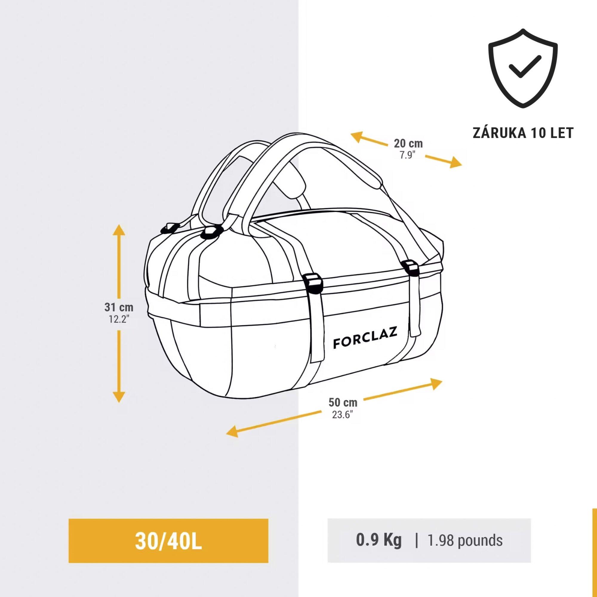 Simond 500 Extend 30-40L Waterproof Duffle Bag for Travel, Camping & Gym | Heavy Duty Carry On Luggage with Shoulder Strap