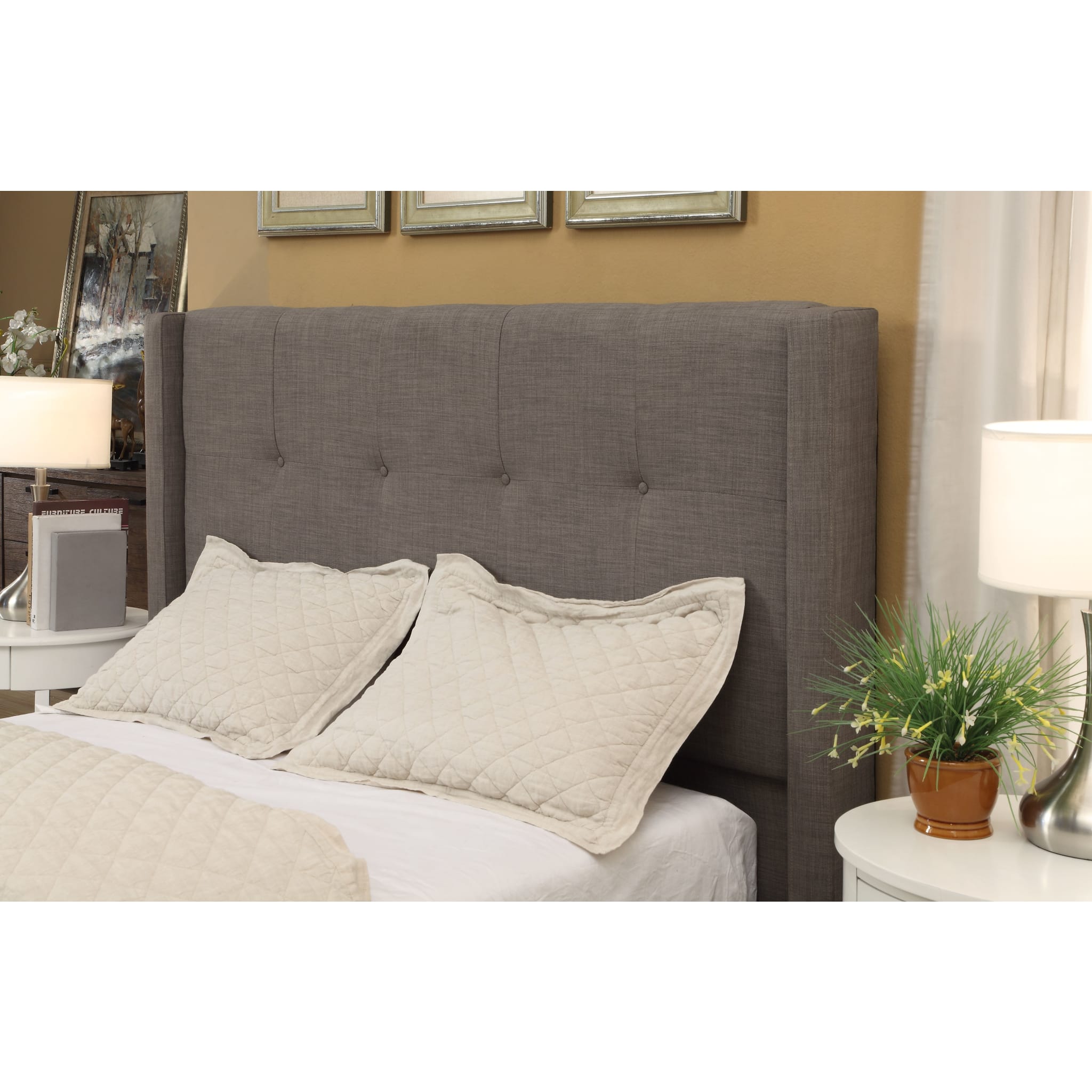 Madeleine Wingback Upholstered Platform Storage Bed - Queen Size Upholstered Bed Frame with Headboard & Underbed Storage | Perfect for Small Bedrooms, Guest Rooms & Modern Apartments