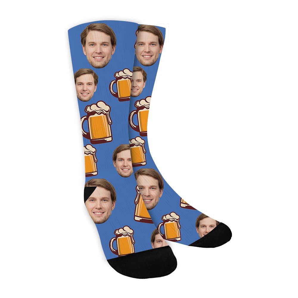 ShineSand Custom Funny Food Socks - Personalized Photo Socks with Pizza, Taco, Beer & Avocado Designs - Novelty Gift for Friends & Family - Perfect for Parties, Gag Gifts & Everyday Fun