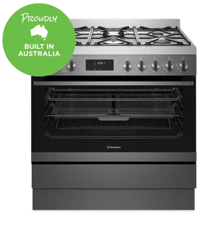 Westinghouse WFEP917DSD 90cm Dual Fuel Range Cooker - Dark Stainless Steel Freestanding Stove for Professional Home Cooking | Ideal for Large Families & Entertaining