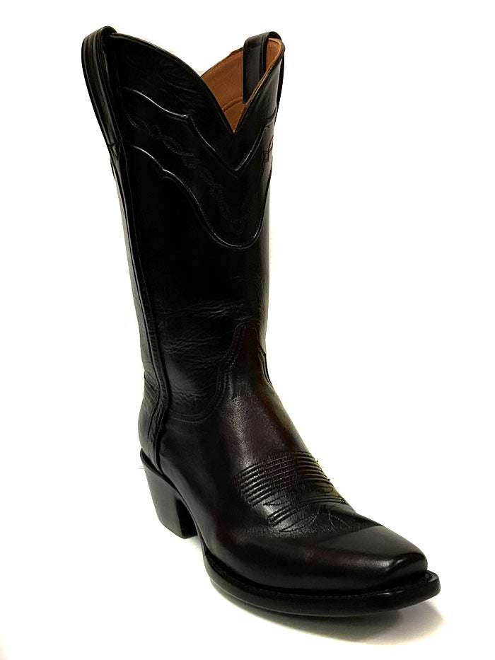 Black Jack BC466 V4 Men's Florence Buffalo Leather Boots in Black Cherry - Stylish Western Boots for Cowboy, Rodeo & Casual Wear