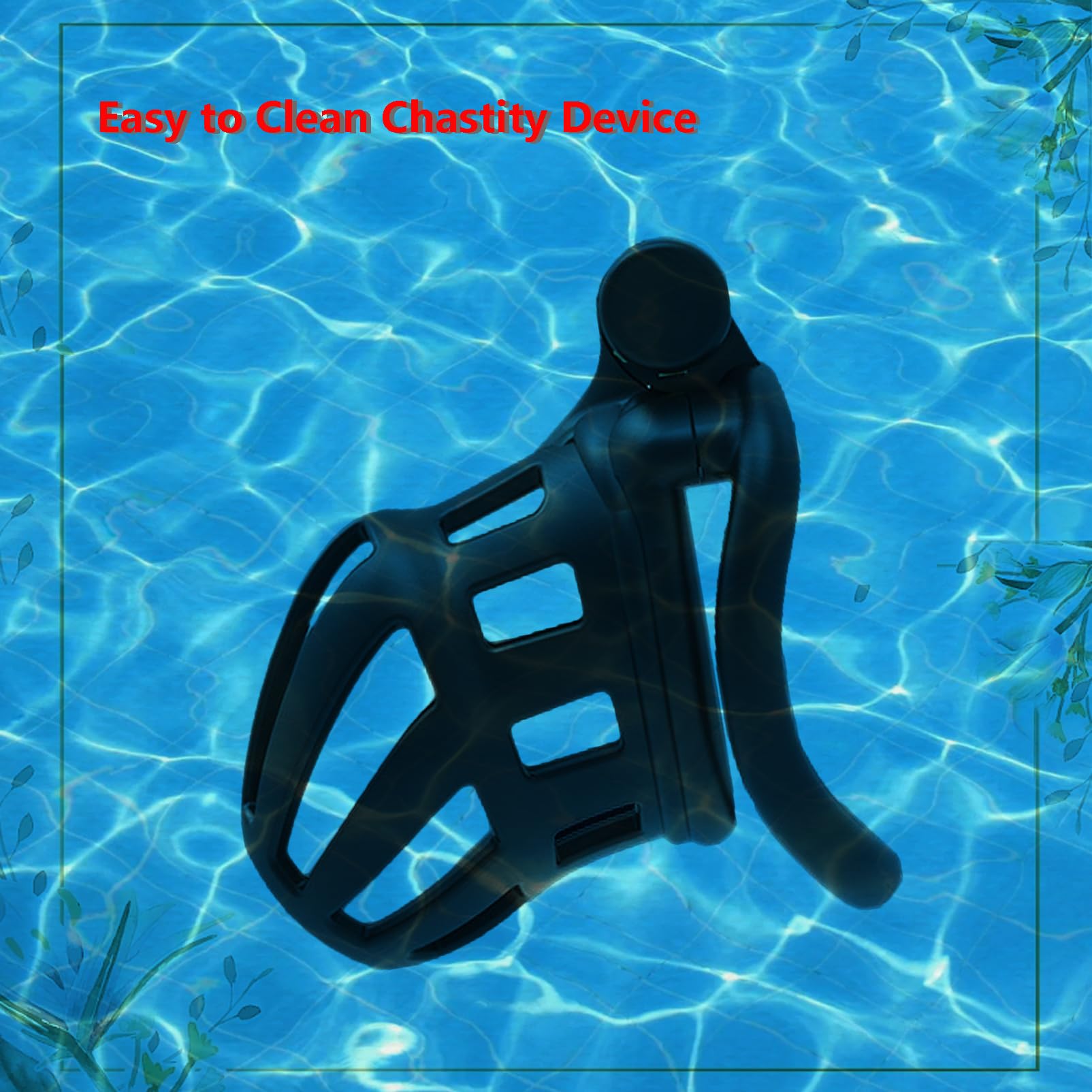 3D Resin Chastity Cage for Men - 4 Piece Penis Ring Set, Small & Breathable Sissy Chastity Device with Hidden Lock & Keys - Adult SM Cock Bondage Slave Sex Toys (Short-Flat, Black) for BDSM Play, Couples Roleplay, and Male Submissive Training
