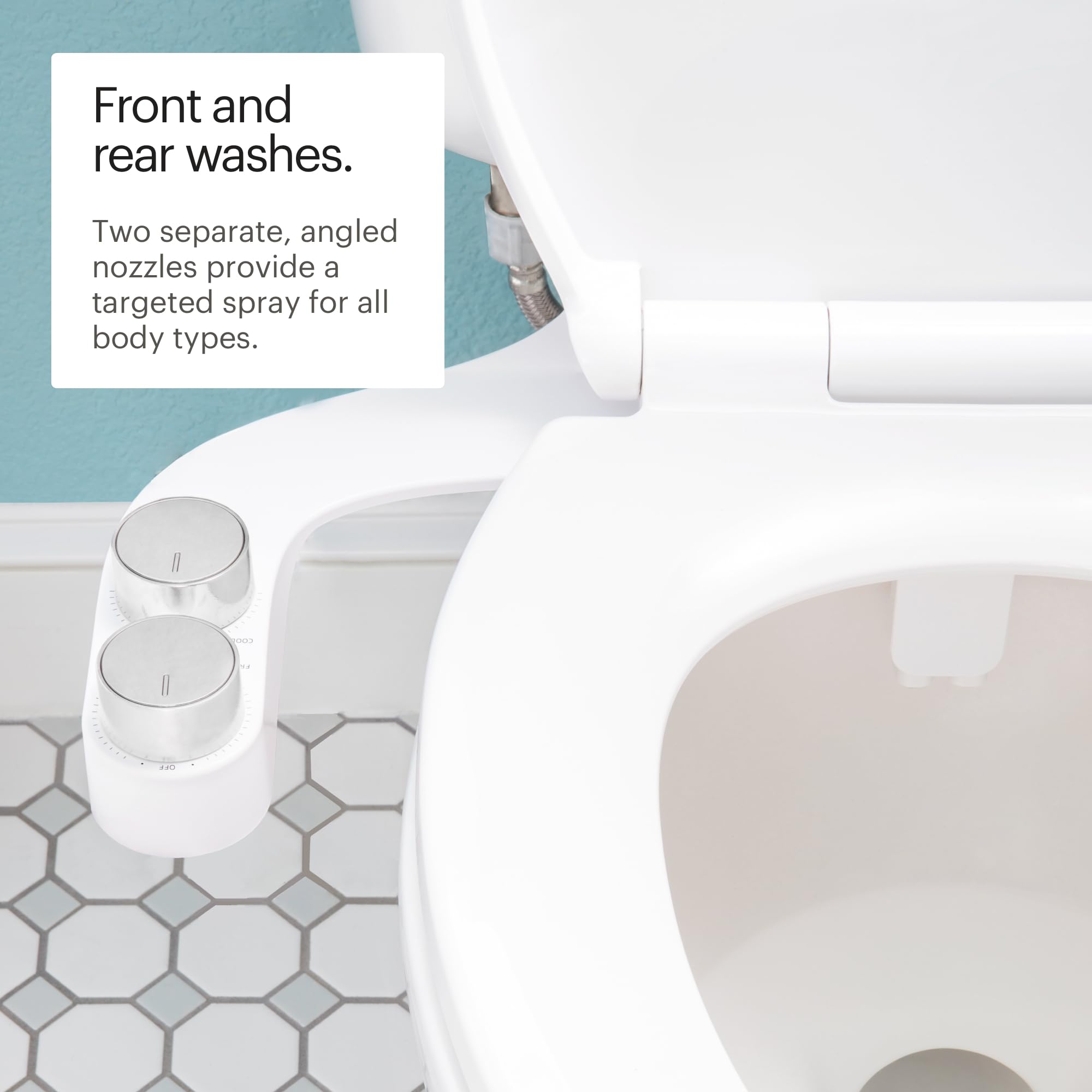 Brondell FreshSpa Comfort Plus Bidet Toilet Seat Attachment - Dual Temperature & Nozzle Control with Retractable Self-Cleaning Nozzles | Perfect for Bathroom Upgrade & Enhanced Personal Hygiene